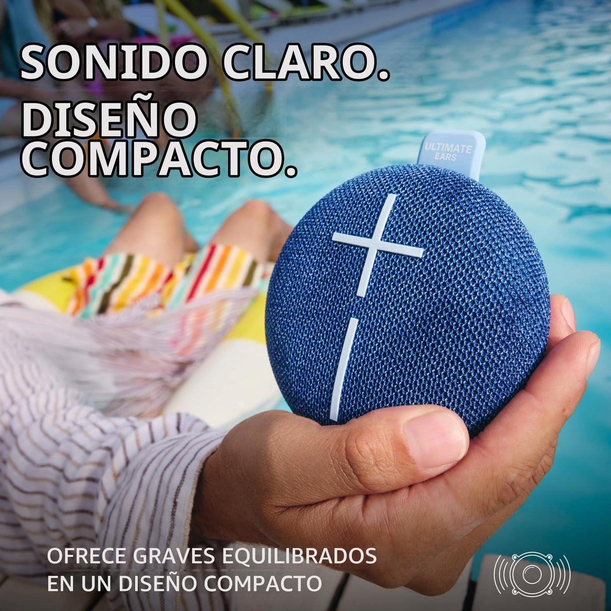 Altavoz Bluetooth Ultraportátil Ultimate Ears Azul Suave Impermeable IP67 a Prueba de Polvo