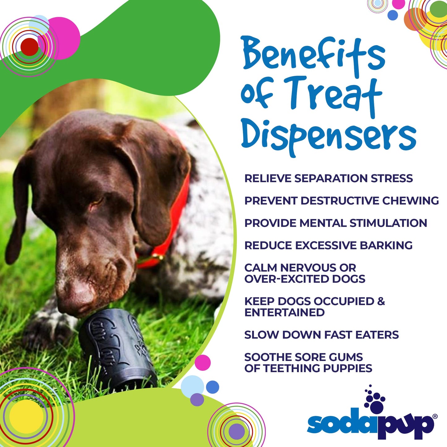 Juguete de Goma Natural SodaPup Negro Dispensador de Golosinas Alimentador Lento para Masticadores Más Agresivos para Perros Grandes