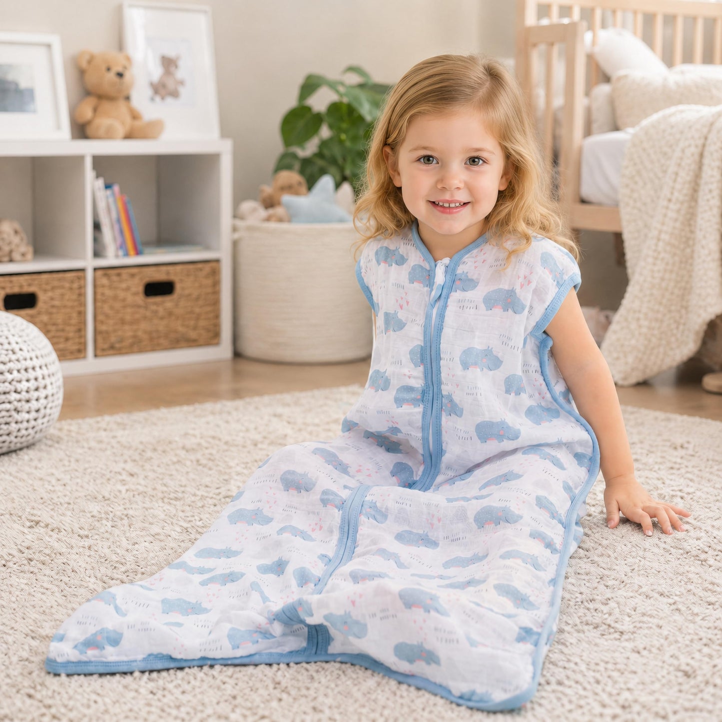 TADO MUSLIN Saco de dormir para bebé, 100 % algodón orgánico, manta para niños pequeños, 0,5 TOG (2-4T)