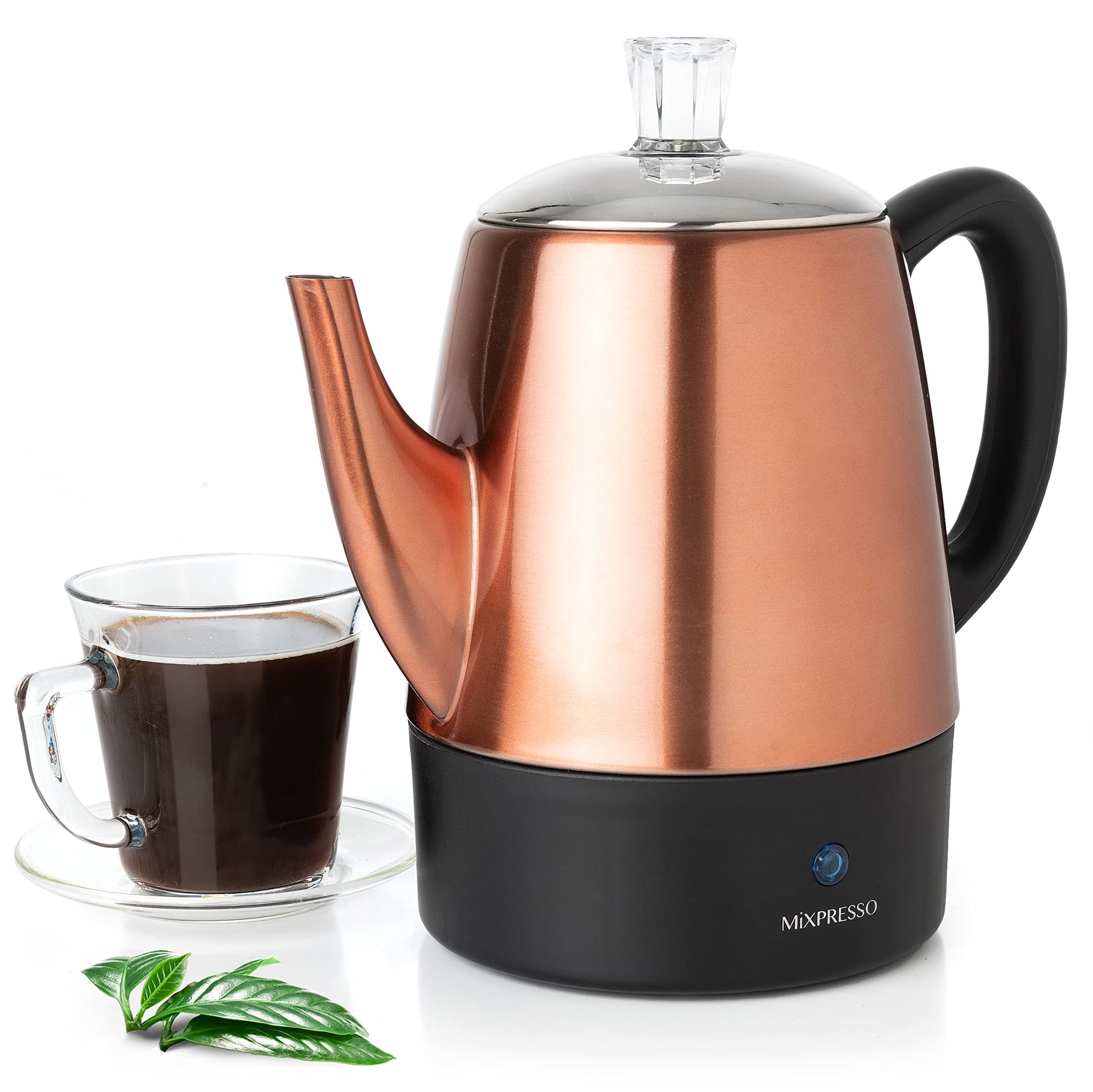 Percolador de Café Eléctrico Mixpresso Cobre para Camping 4 Tazas
