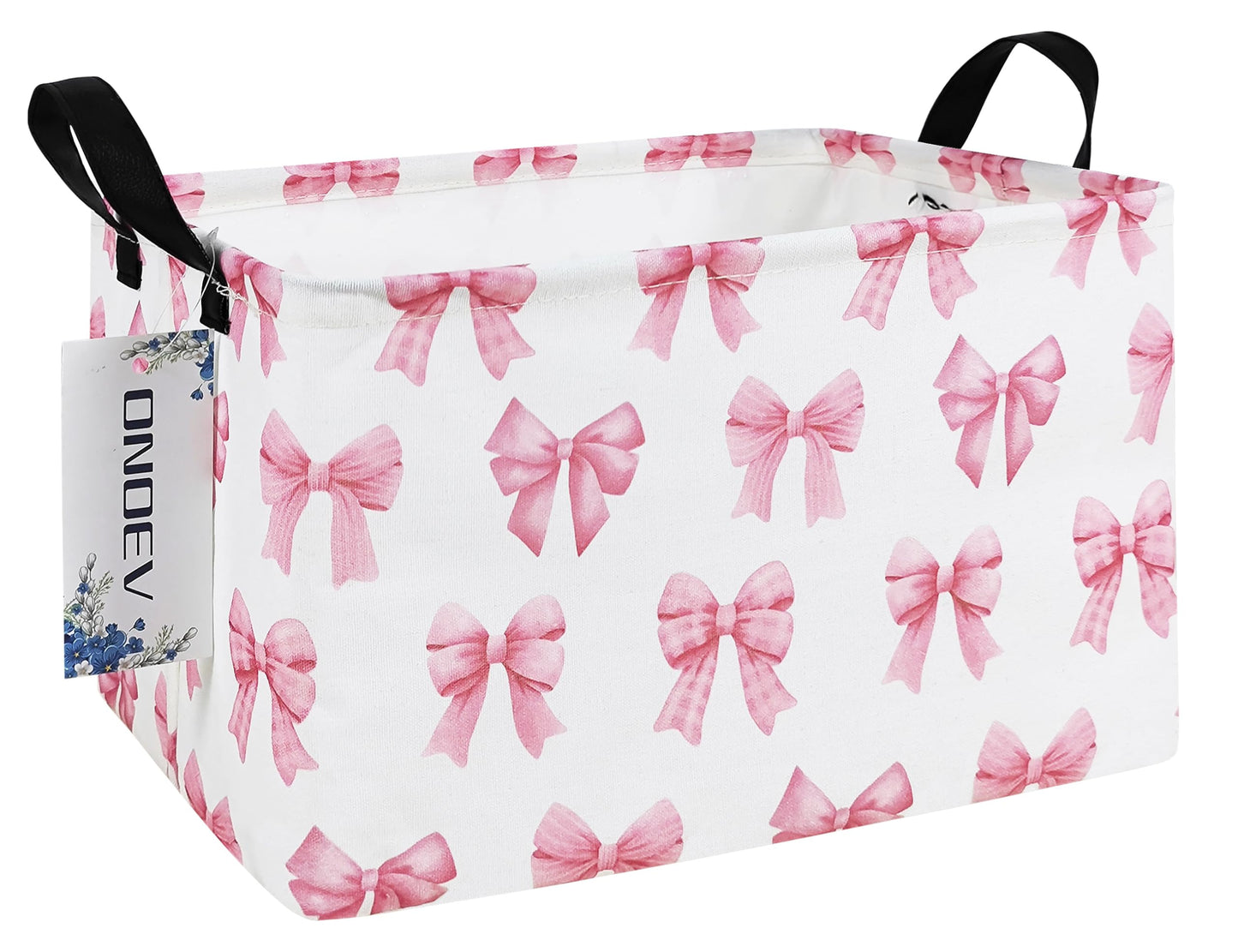 ONOEV - Cesta rectangular de lavandería para niños, cestas de almacenamiento impermeables para niñas, cesta de regalo rosa, adecuada para decoración del hogar, oficina y almacenamiento de juguetes