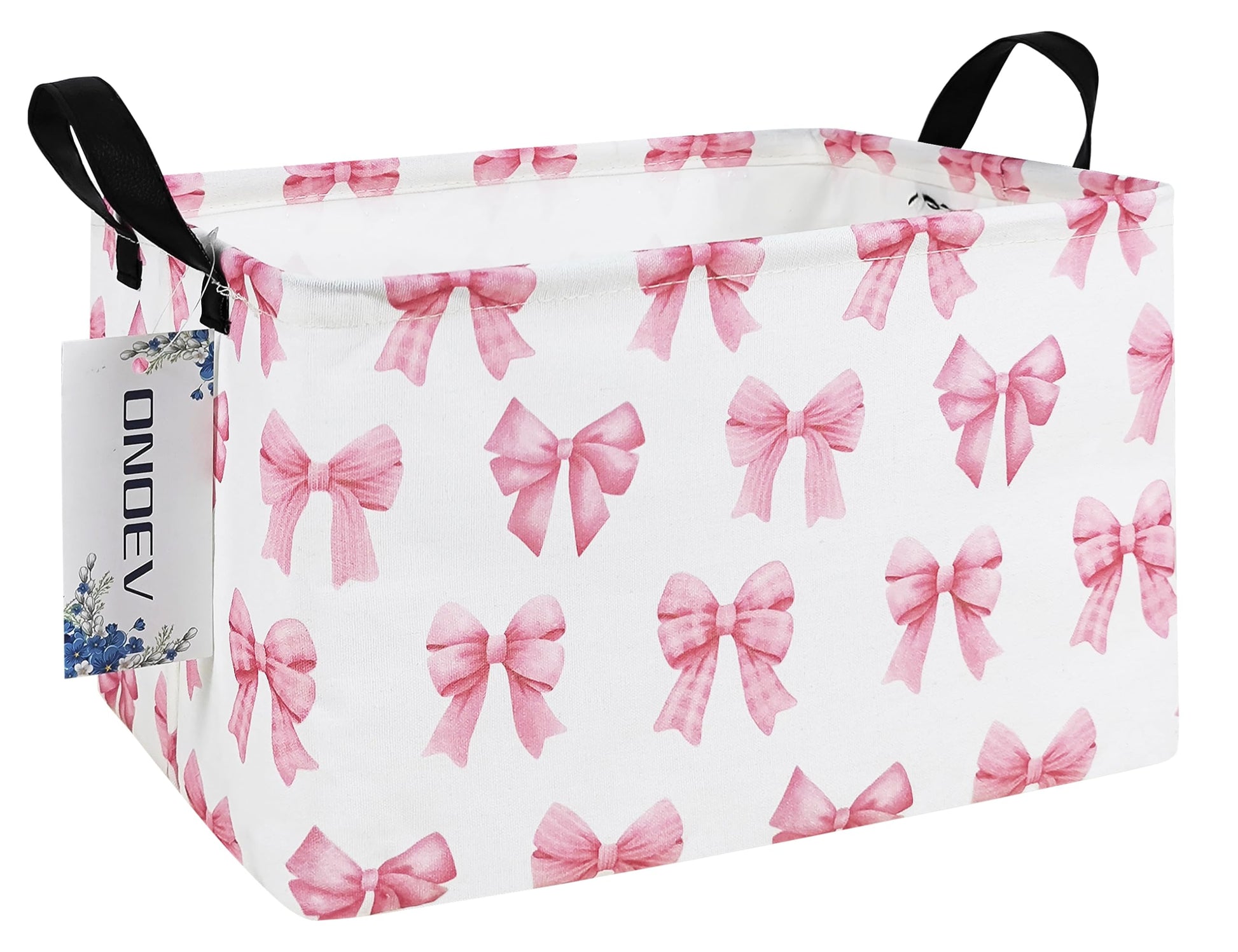 ONOEV - Cesta rectangular de lavandería para niños, cestas de almacenamiento impermeables para niñas, cesta de regalo rosa, adecuada para decoración del hogar, oficina y almacenamiento de juguetes