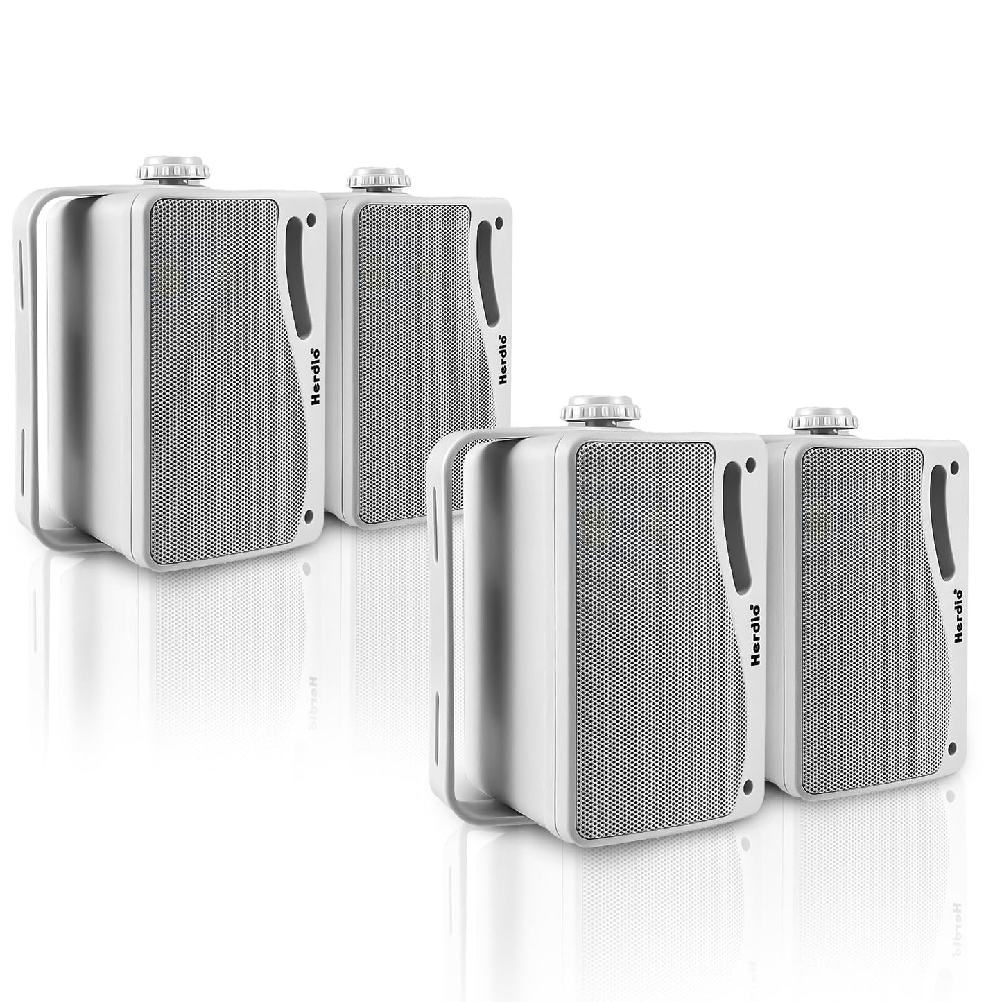 Herdio - Altavoces pasivos para exteriores de 3.5 pulgadas con cable, impermeables, para montaje en pared con sonido superior de 400 W, durabilidad para todo tipo de clima, para el hogar, patio