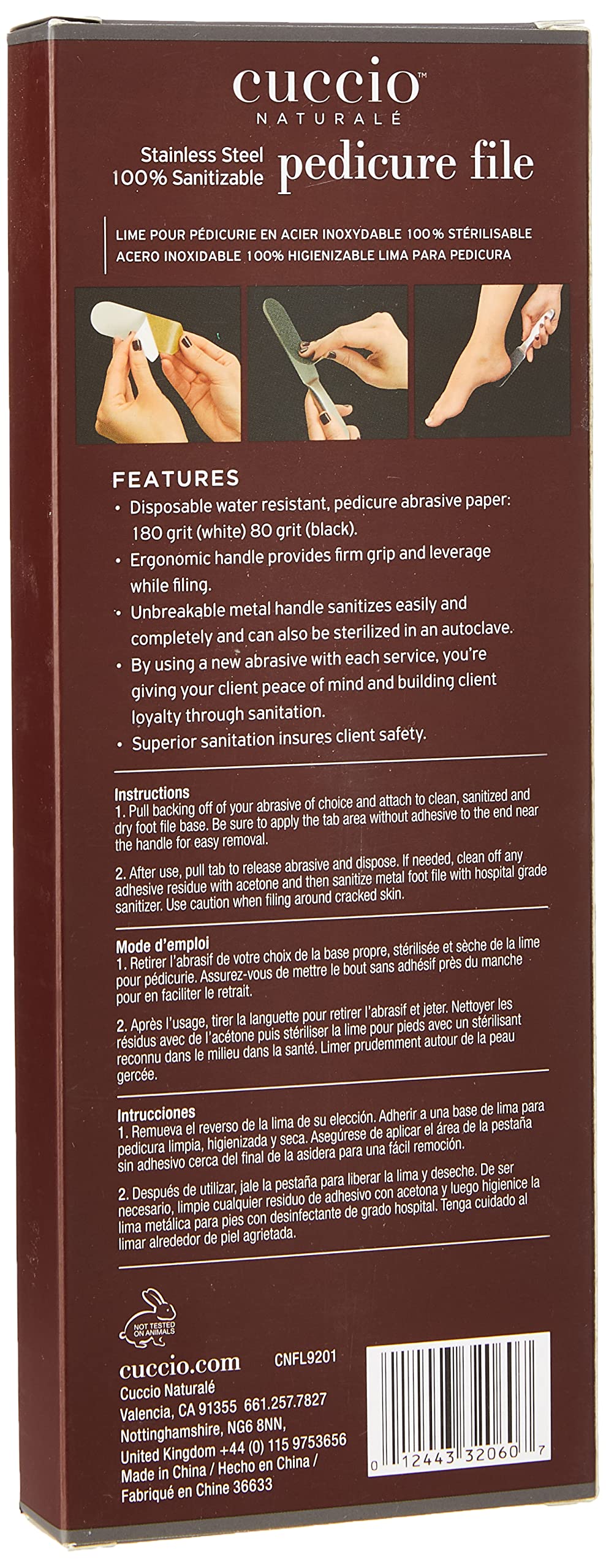 Cuccio Naturale Reusable Stainless Steel Pedicure File Kit by Cuccio