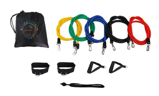 Bespolitan Premium Banda de Ejercicio de Resistencia de látex Set (11 Piezas), 48-Inch