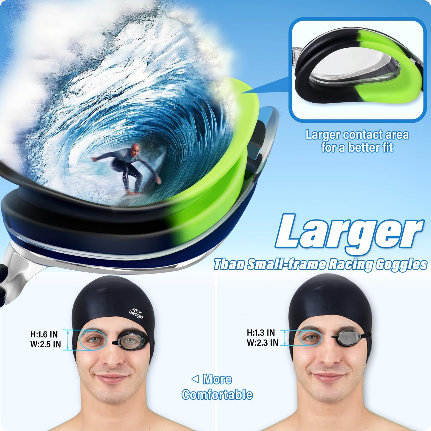 Anteojos de Natación Antivaho con Protección UV para Adultos en Silicona Suave
