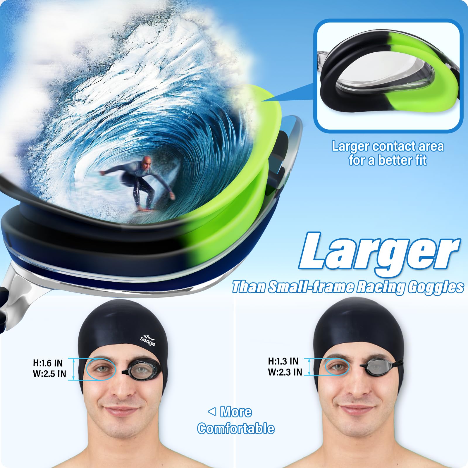 Anteojos de Natación Antivaho con Protección UV para Adultos en Silicona Suave