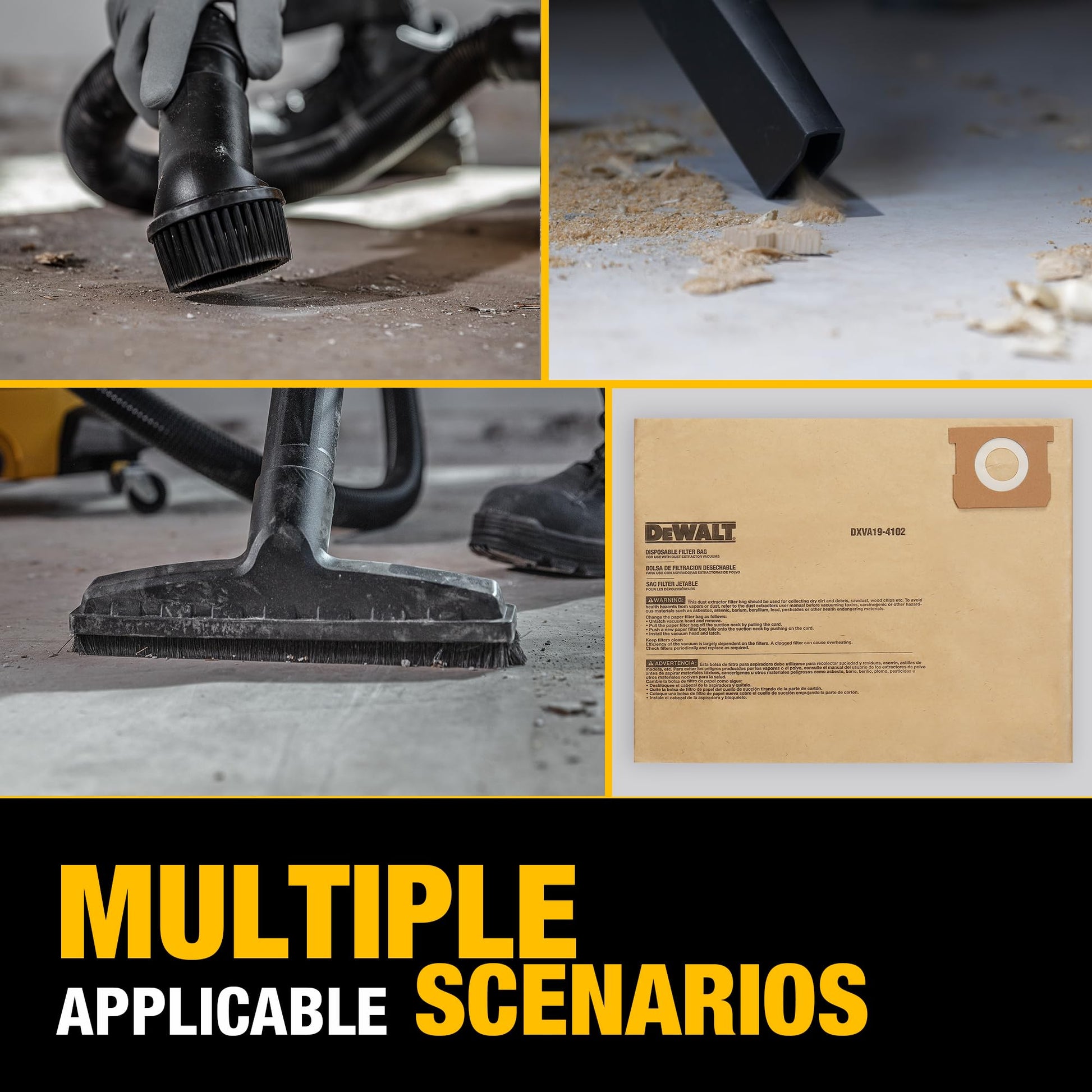 DEWALT DXVA19-4102, bolsa de filtro compatible con DXV12P DXV14P DXV16PA DXV16S