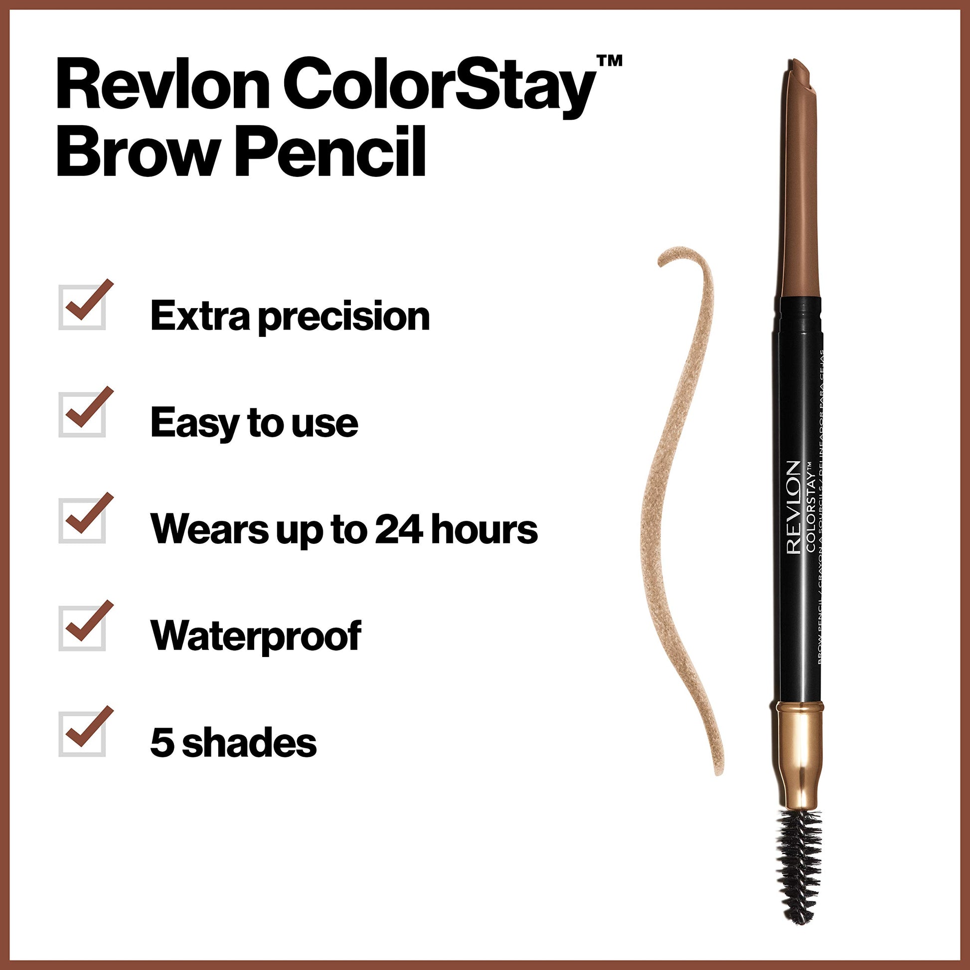 Lápiz Delineador de Ceja Revlon Soft Brown Colorstay