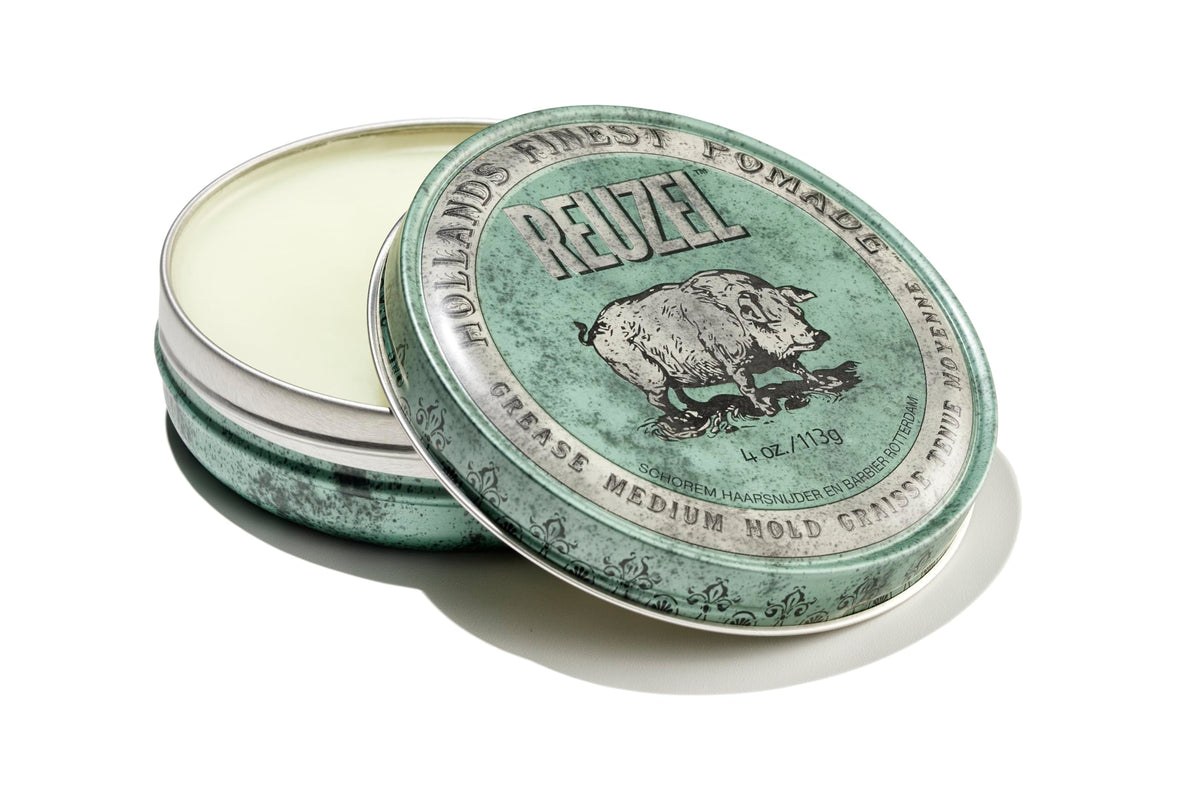 Reuzel Green pomada de vaselina de fijación media - Fórmula vegana con aceite concentrado para peinar, fijación orgánica y firme - Sin brillo define y embellece el cabello - Fragancia original - 113 g