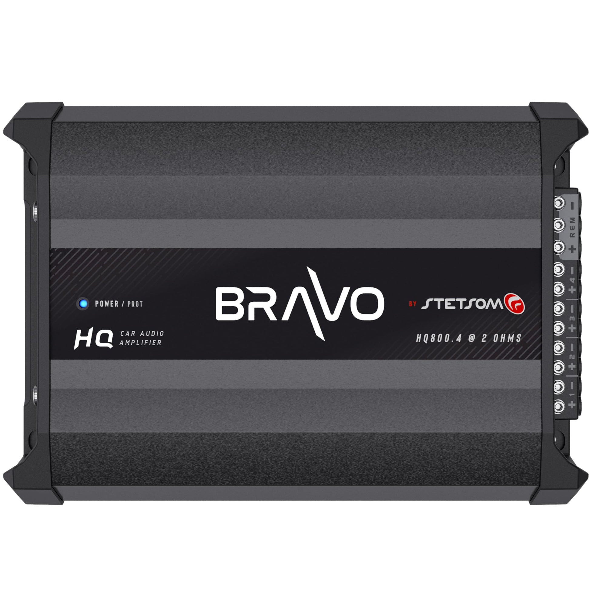 Amplificador Digital de Audio Stetsom Bravo HQ 800.4 Multicanal para Coche 2 Ohmios Estables 800 Vatios RMS