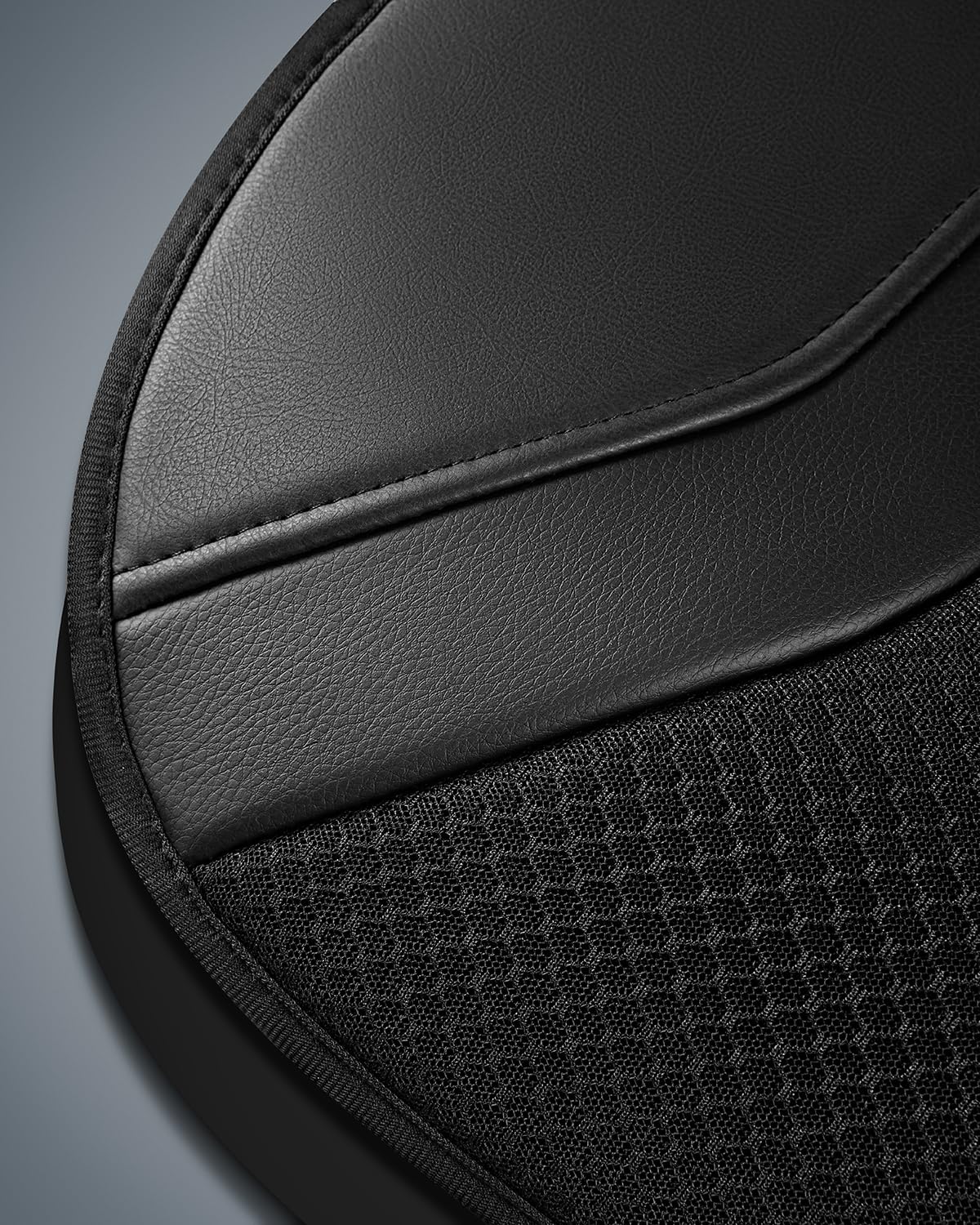 Skechers Fundas de Asiento de Coche de Espuma de Memoria, Fundas de Asiento de Cuero con Espuma de Memoria Gruesa, Fundas de Asiento Trasero Air Cool Negras, Comodidad y Protección Automotriz para la