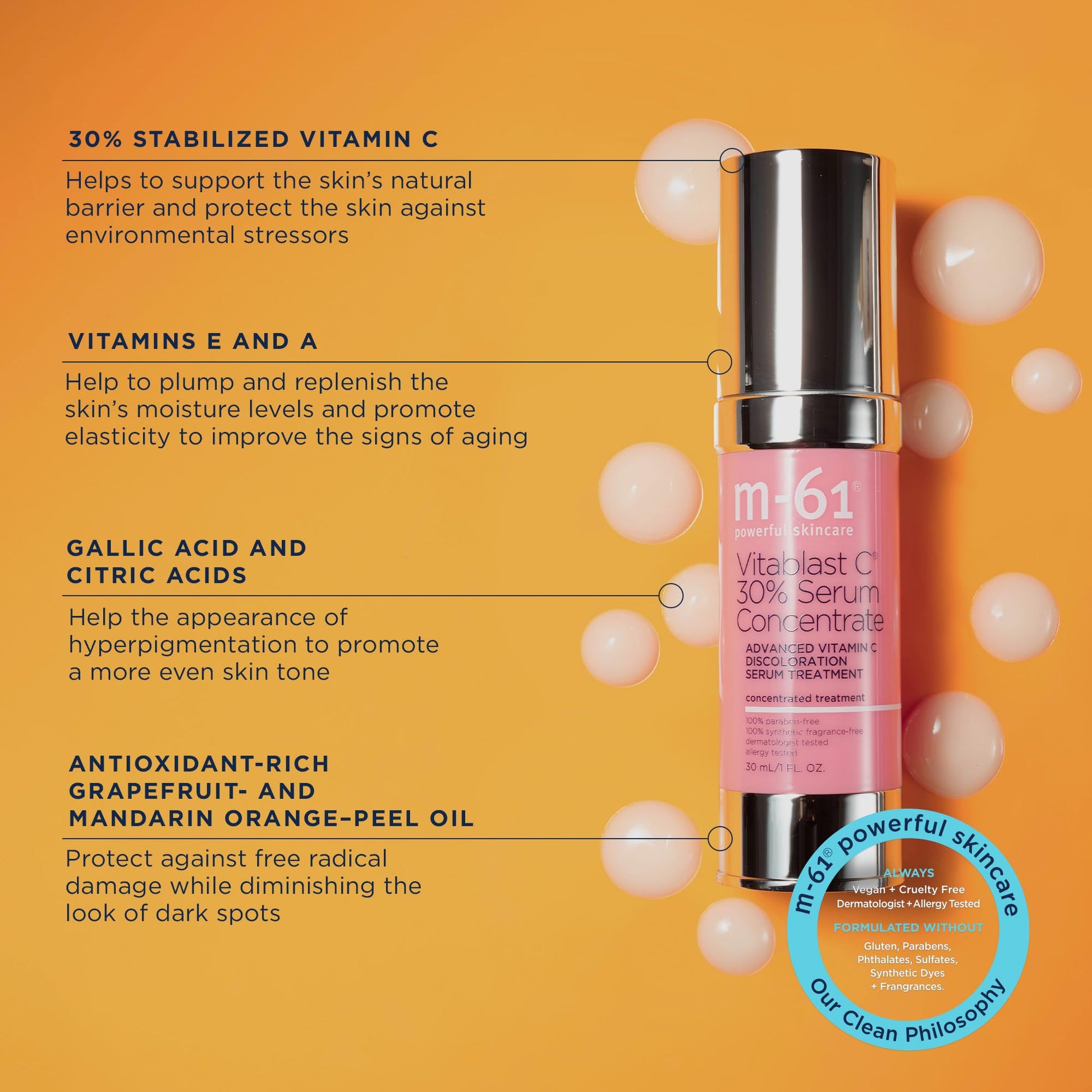 m-61- "M61 Vitablast C 30% Serum Concentrate Tratamiento avanzado de suero iluminador con 30% de vitamina C