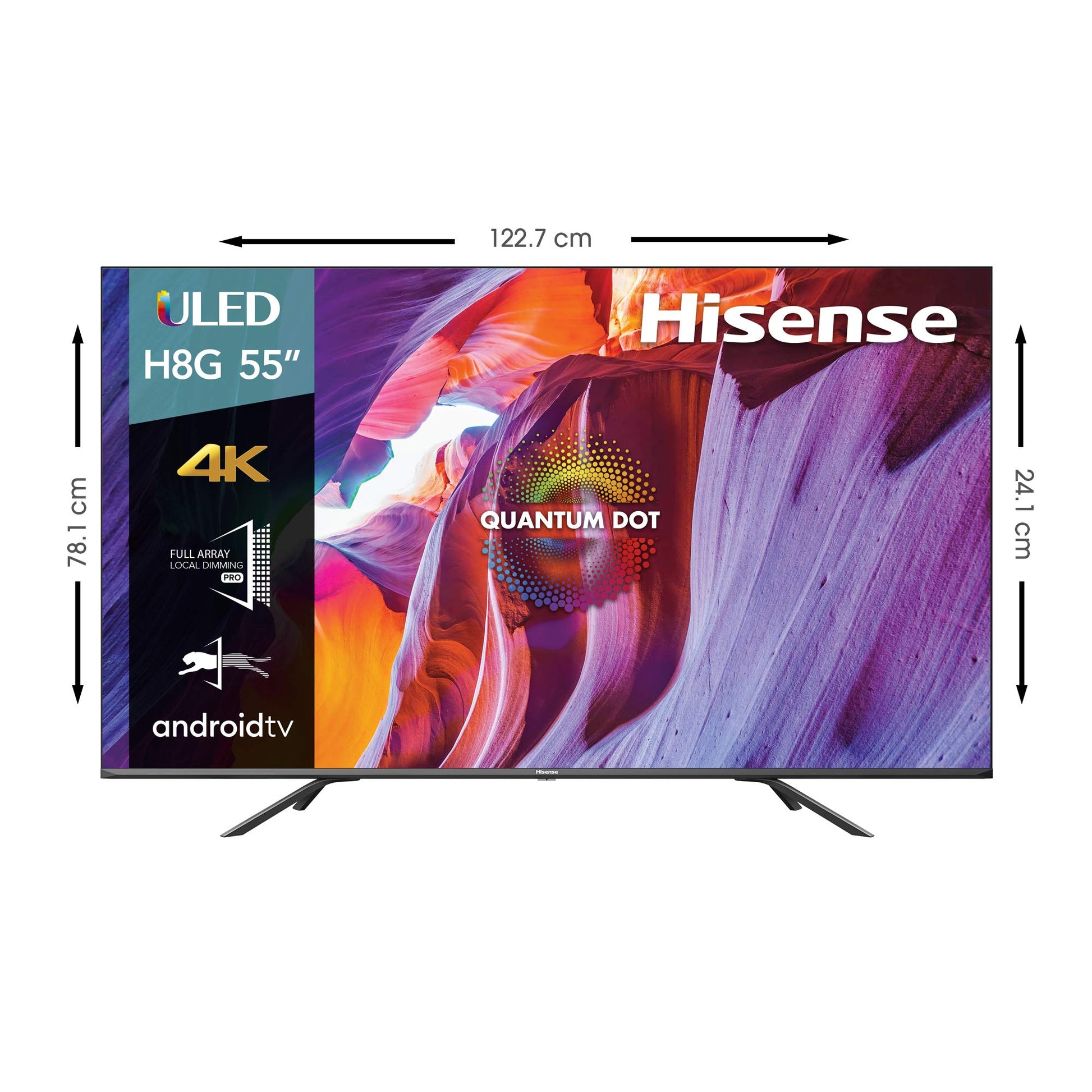 Hisense 55" Serie Quantum H8G Android 4K UHD ULED Smart TV con Asistente de Google, HDR (55H8G)