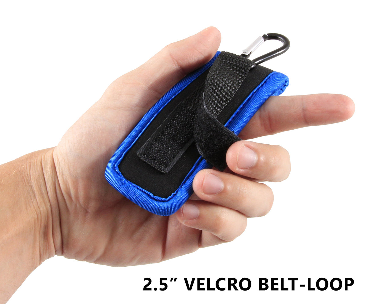 Lip Balm Holder - Clip on Neoprene Chapstick Pouch Easily clips onto Backpack or belt for Convenient Travel and Storage - Carabiner Included