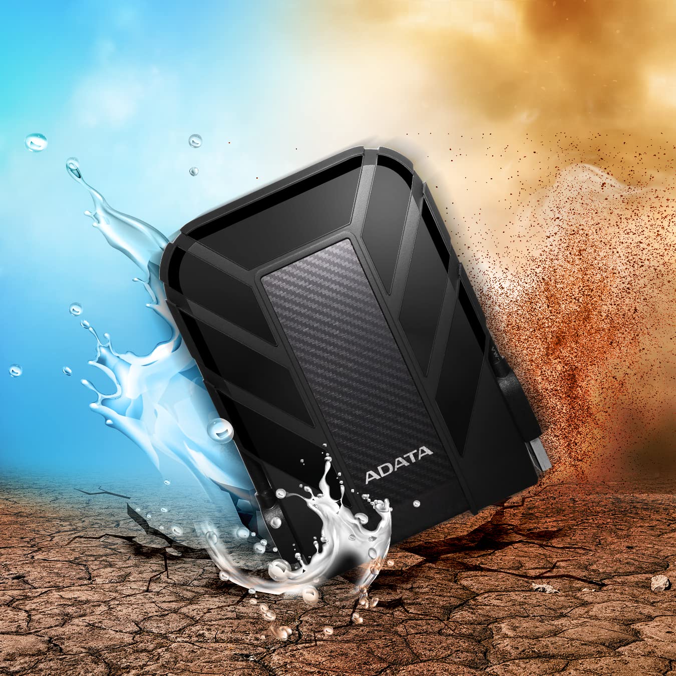 Disco Duro Externo ADATA Negro Resistente a Golpes, Agua y Polvo 5 TB Grado Militar