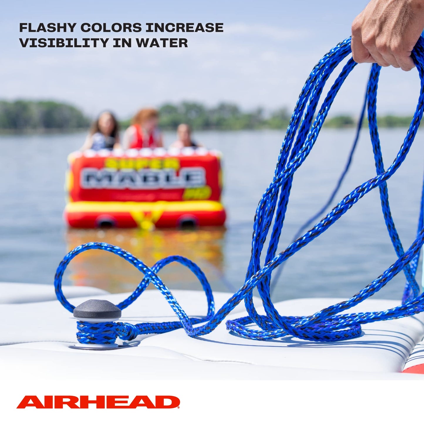 Cuerda de Remolque Airhead 60 Pies Resistencia 3,350 para Tubos de Arrastre 1-3 Pasajeros