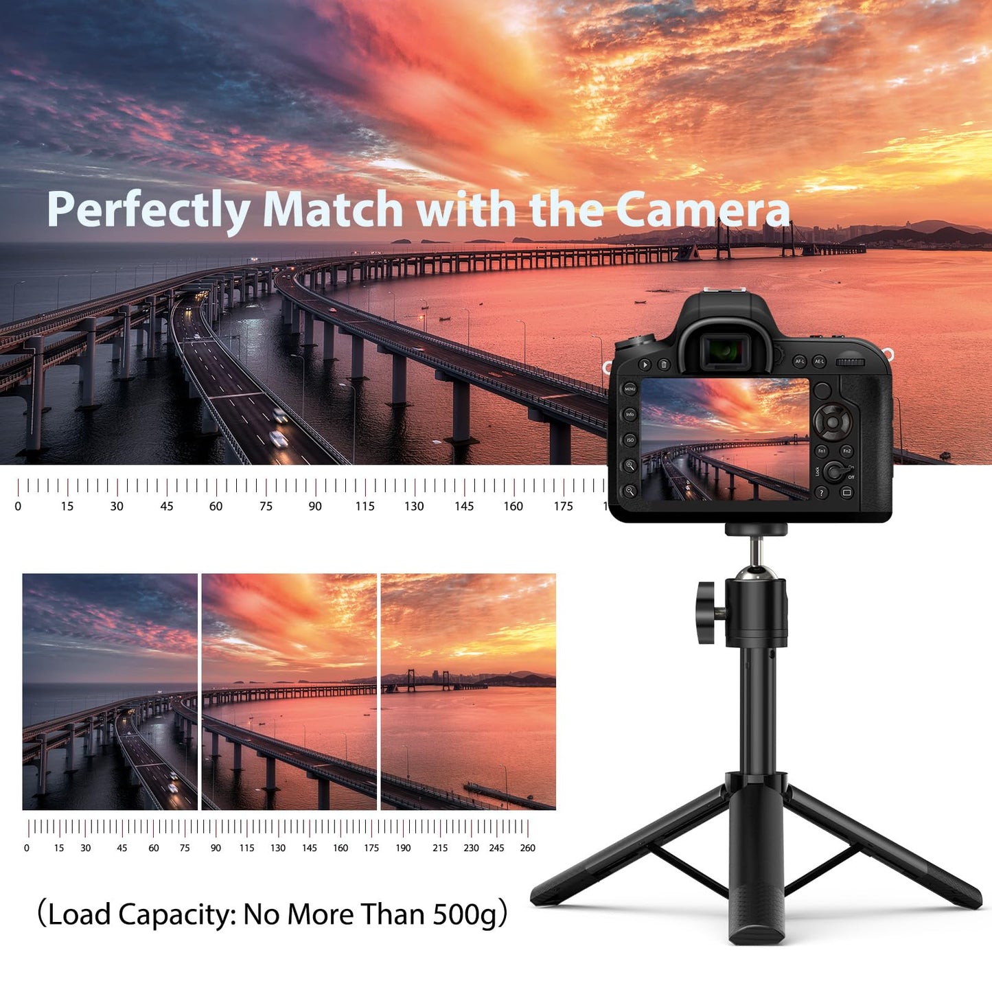 Trípode EMEET Negro Altura Ajustable con Cabezal Giratorio 360° para Cámara Web y Teléfonos