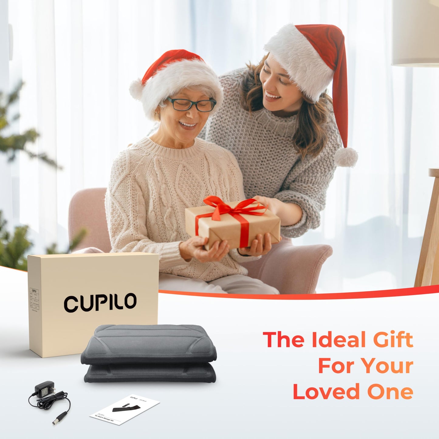 CuPiLo Cuplo Masajeador Pad, Tapete De Masaje Con 10 Motores Vibradores Y 5 Modos, Masajeador De Espalda Con Calor, Masajeador De Cuerpo Completo Para Espalda, Lumbar, Pierna, Regalos Para M