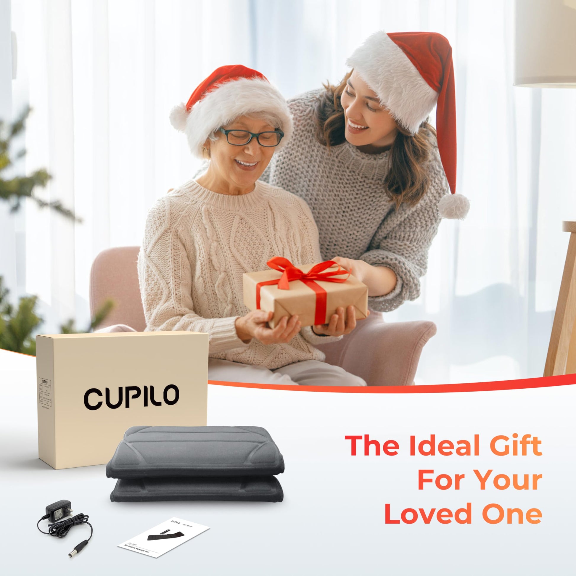 CuPiLo Cuplo Masajeador Pad, Tapete De Masaje Con 10 Motores Vibradores Y 5 Modos, Masajeador De Espalda Con Calor, Masajeador De Cuerpo Completo Para Espalda, Lumbar, Pierna, Regalos Para M