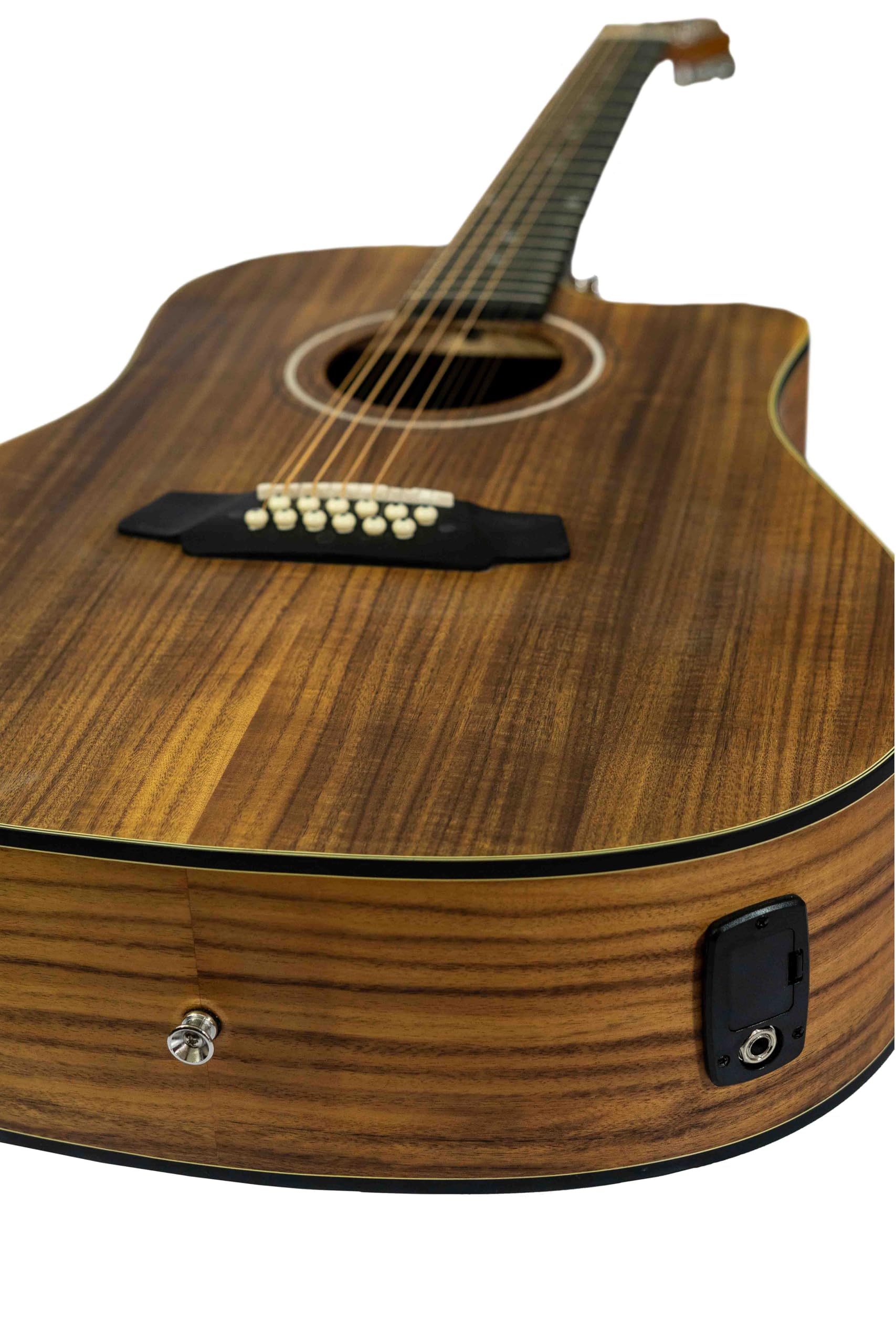 BAMBOO, Guitarra 12 cuerdas, Docerola, Guitarra Electroacustica Koa con Funda Accolchada, 42 pulgadas, madera Koa.