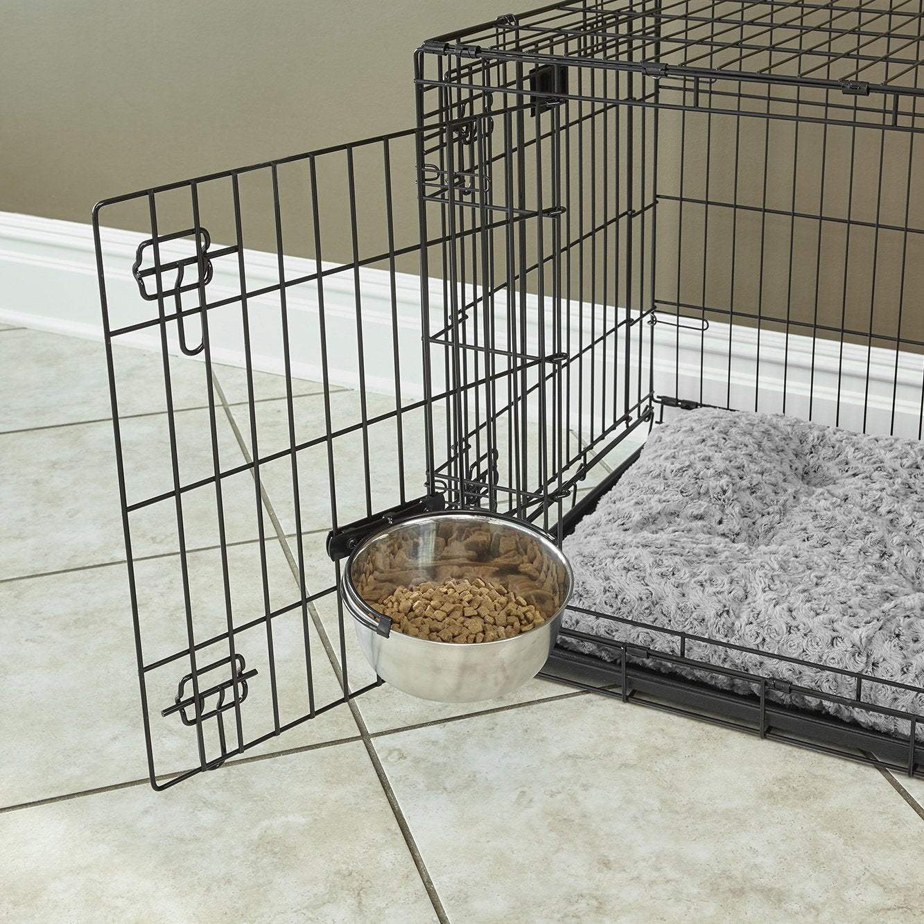 Cuenco de Acero Inoxidable MidWest Homes for Pets Plateado para Comida de Perros y Gatos