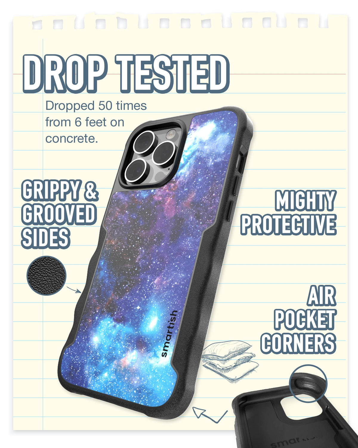 Funda Protectora Smartish iPhone 14 Pro MAX Intergaláctico Compatible con MagSafe Resistente y con Agarre Robusto