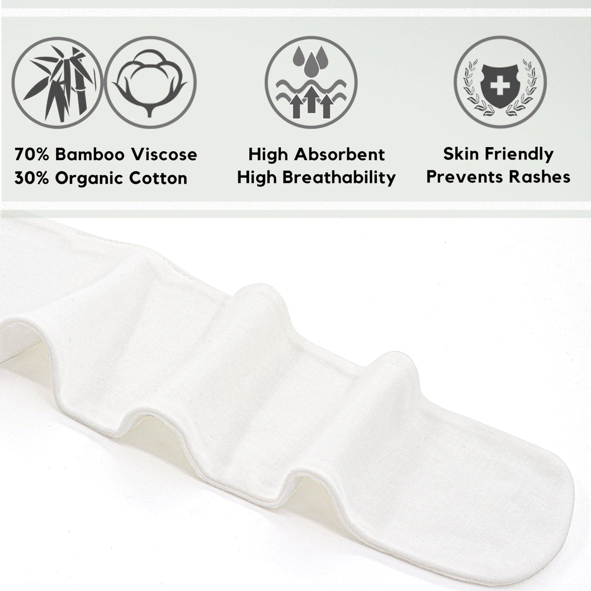 KimYoung - Forro de abdomen para erupciones sudoríparas, almohadillas para orejas de sudor debajo del vientre para doblar la piel, Blanco, X-Large