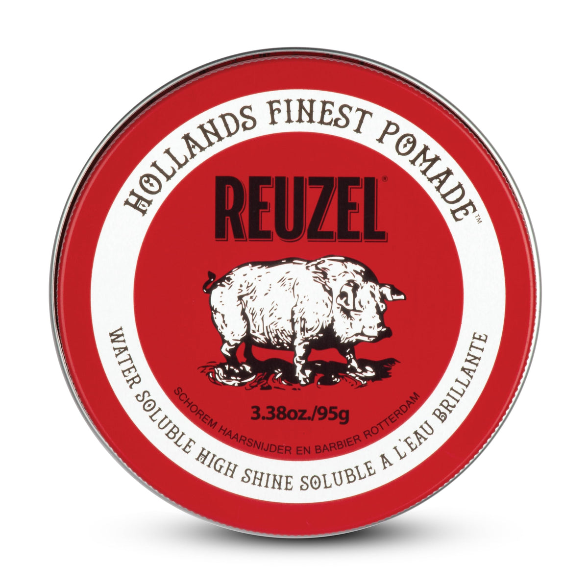 Reuzel Pomada roja de fijación media y brillo intenso para hombres, pomada soluble en agua para un aspecto flexible y brillante, 3,38 oz/95 g