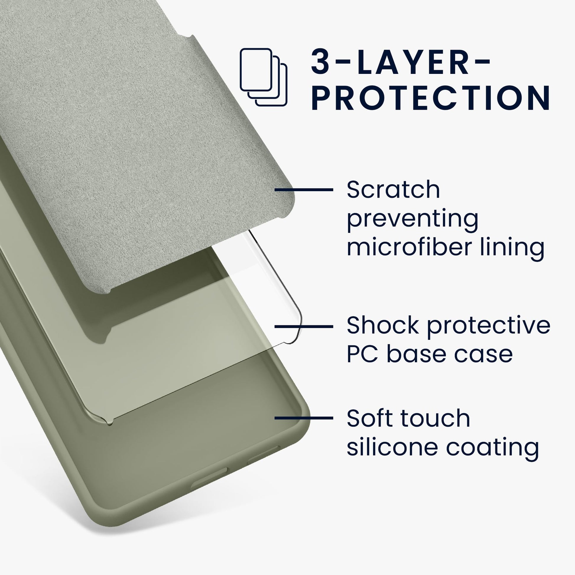 kwmobile Carcasa Compatible con Google Pixel 8a Funda - Case TPU y Silicona antigolpes - Apto Carga inalámbrica - Gris Verdoso