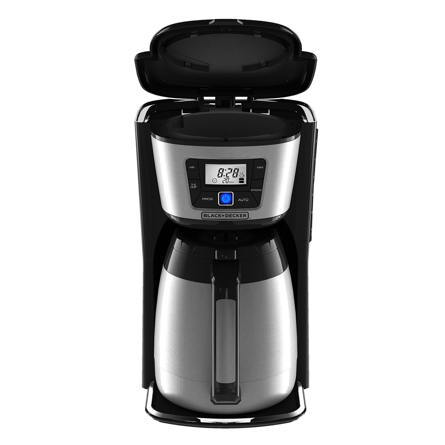 BLACK + DECKER - Cafetera térmica Black & Decker CM2035B para 12 tazas, color negro y plateado