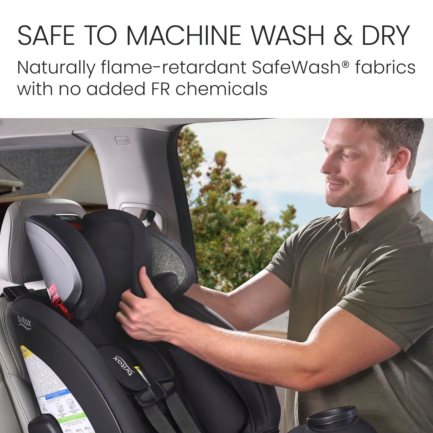 Britax One4Life - Asiento de coche convertible todo en uno, asiento de coche 3 en 1 y asiento elevador con instalación fácil de clic, capacidad extendida de cara trasera y telas transpirables de