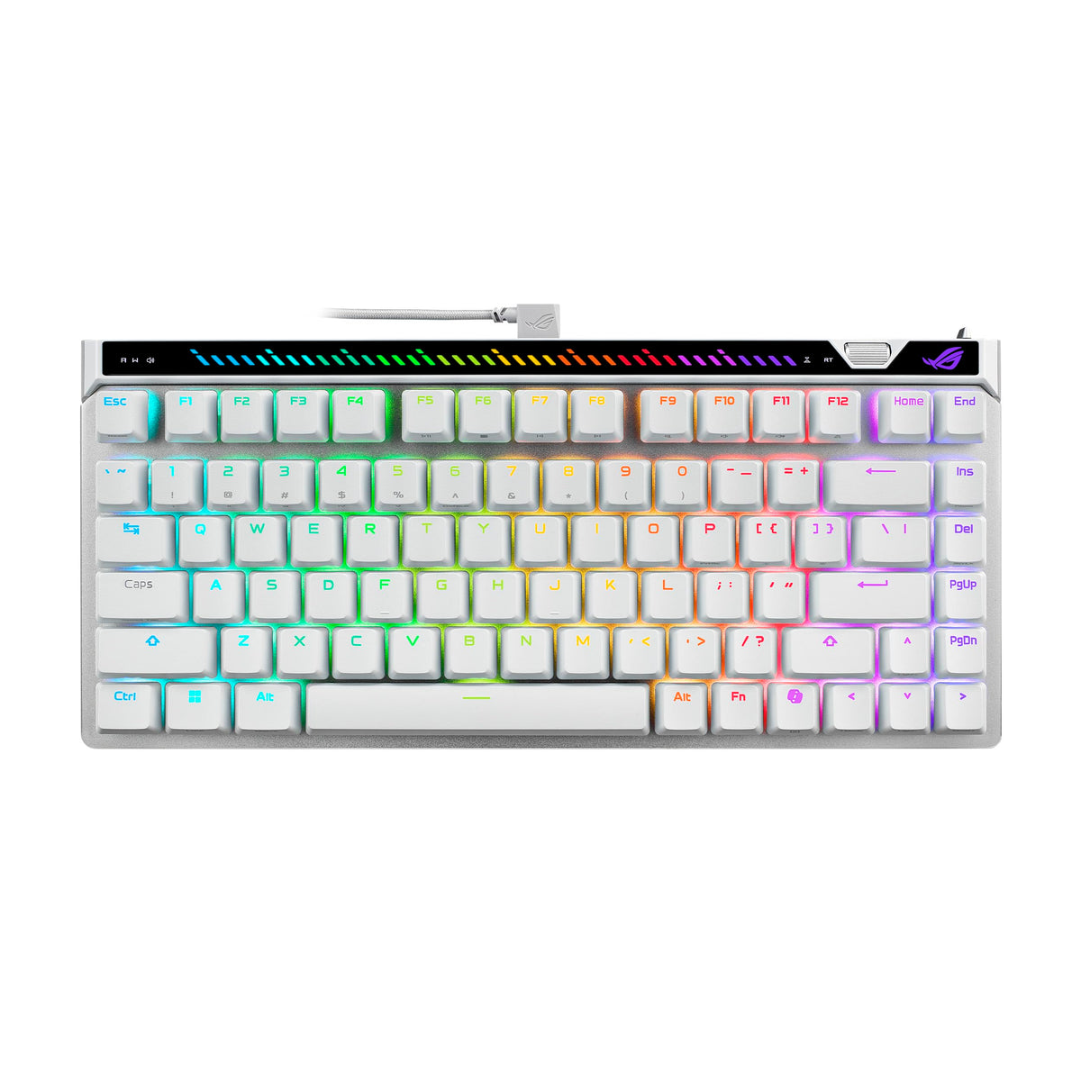 Teclado Analógico para Juegos ASUS ROG Falchion Ace 75 HE Blanco con Interruptor Magnético Intercambiable y Disparador Rápido