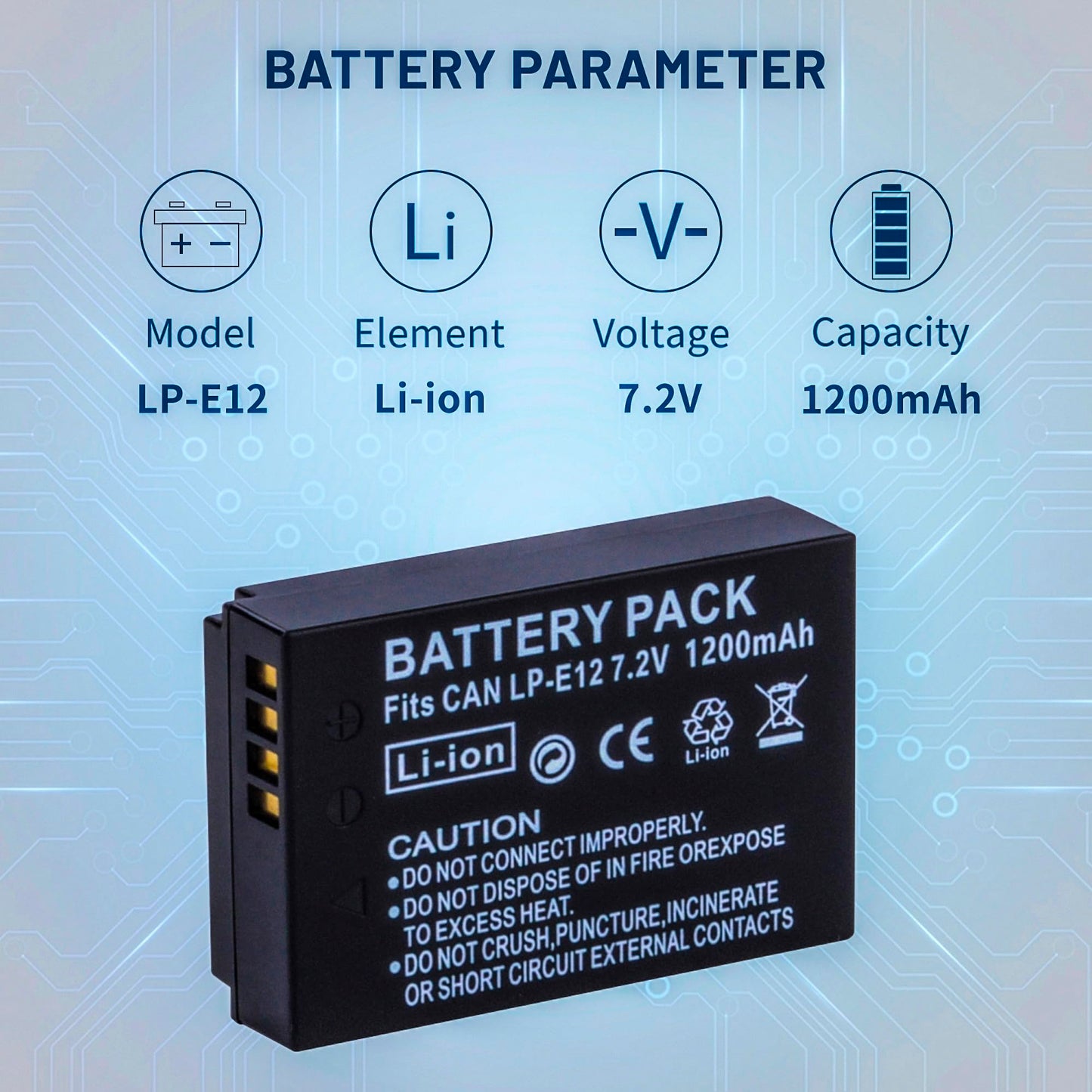 Baterías LP-E12 Canon en Negro con Cargador Dual USB para Cámaras Digitales