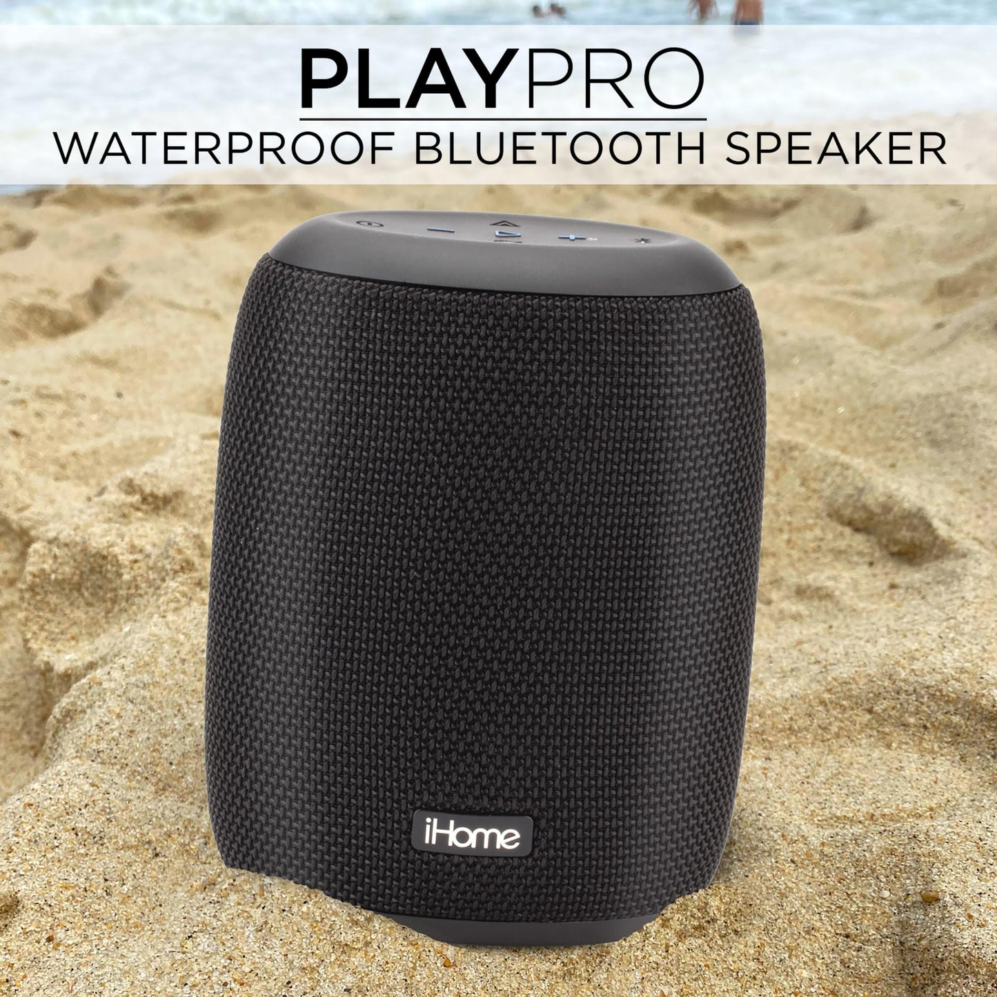 iHome PLAYPRO - Altavoz Bluetooth portátil - Dispositivo de Audio Recargable Impermeable IP67, batería de 20 Horas, Modo Ecualizador al Aire Libre y Tejido acústico Resistente (Modelo iBT700B) Negro