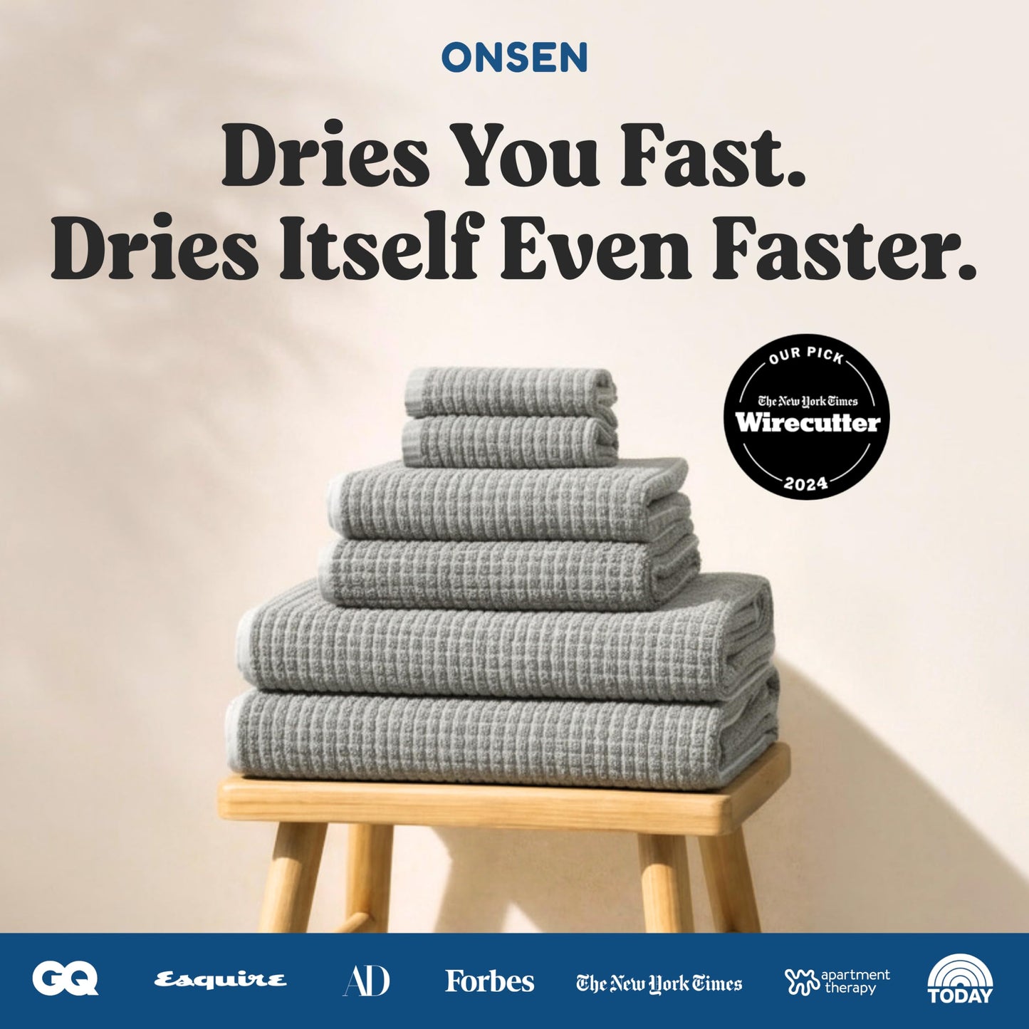 ONSEN - Juego de 4 toallas faciales de felpa de algodón ultrasuave, suaves y de secado rápido, 100% algodón, certificado Oeko-TEX – gris niebla