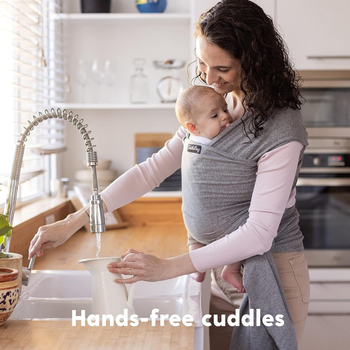 Cuddlebug Portabebés de envoltorio - Portabebés manos libres - Portabebés suaves y elásticos - Portabebés de recién nacido a niño pequeño 3-16 kg - Talla única - Salud para las caderas (Menta)