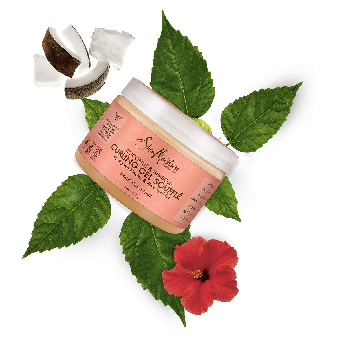 SheaMoisture Coconut & Hibiscus Curling Gel Souffle, 12 Ounce