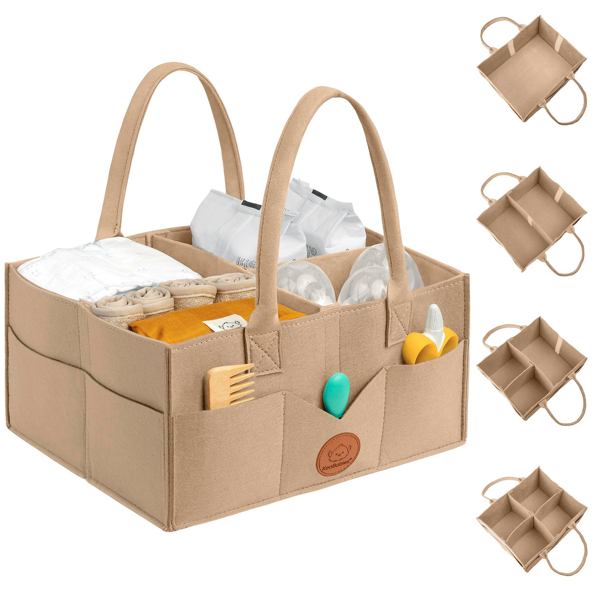 KeaBabies Organizador de pañales para bebé con asa, portátil (topo)