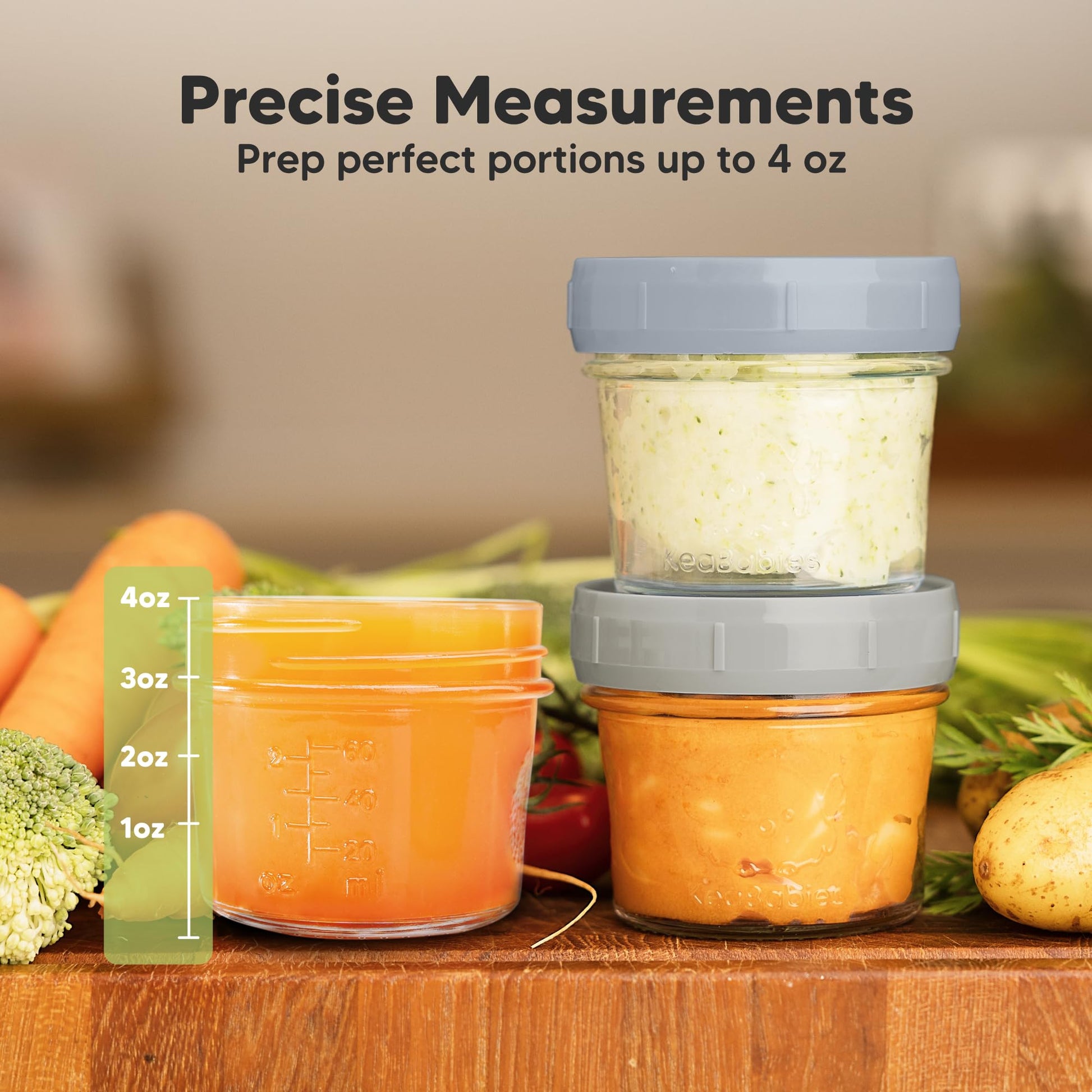 Paquete de 12 recipientes de vidrio para alimentos para bebés, a prueba de fugas, recipientes de almacenamiento de alimentos para bebés con microondas, bandeja congeladora de alimentos para bebés