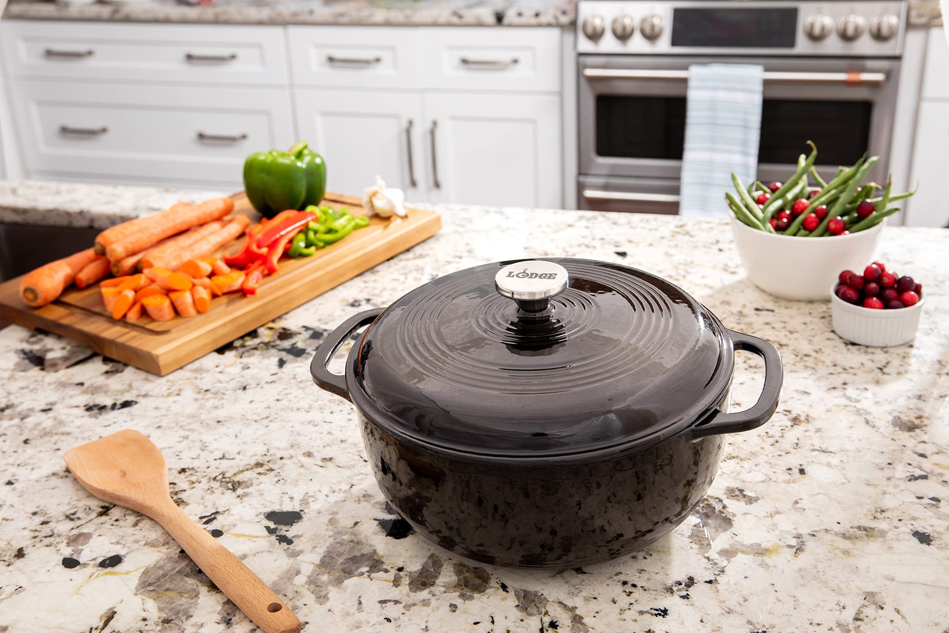 Horno holandés Lodge Color, Cromo(Midnight chrome), 6 qt, 1