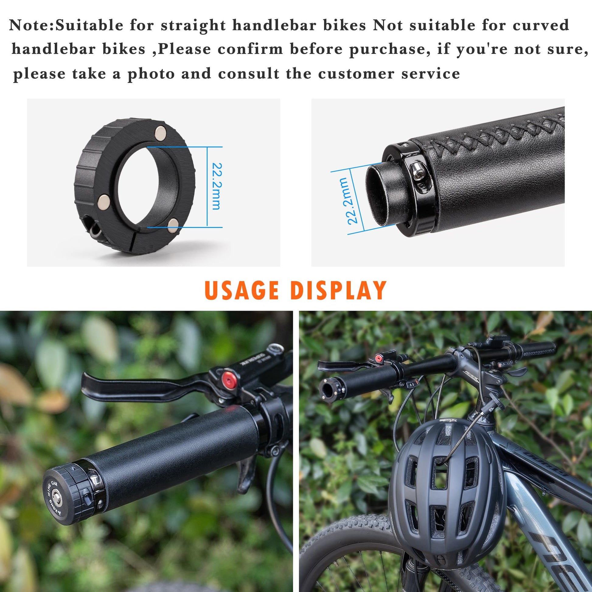 Bloqueo de cable para bicicleta, bloqueo de extremo del manubrio para barras de bicicleta de montaña, bloqueo de cadena de cable de bicicleta, bloqueo de casco de bicicleta antirrobo