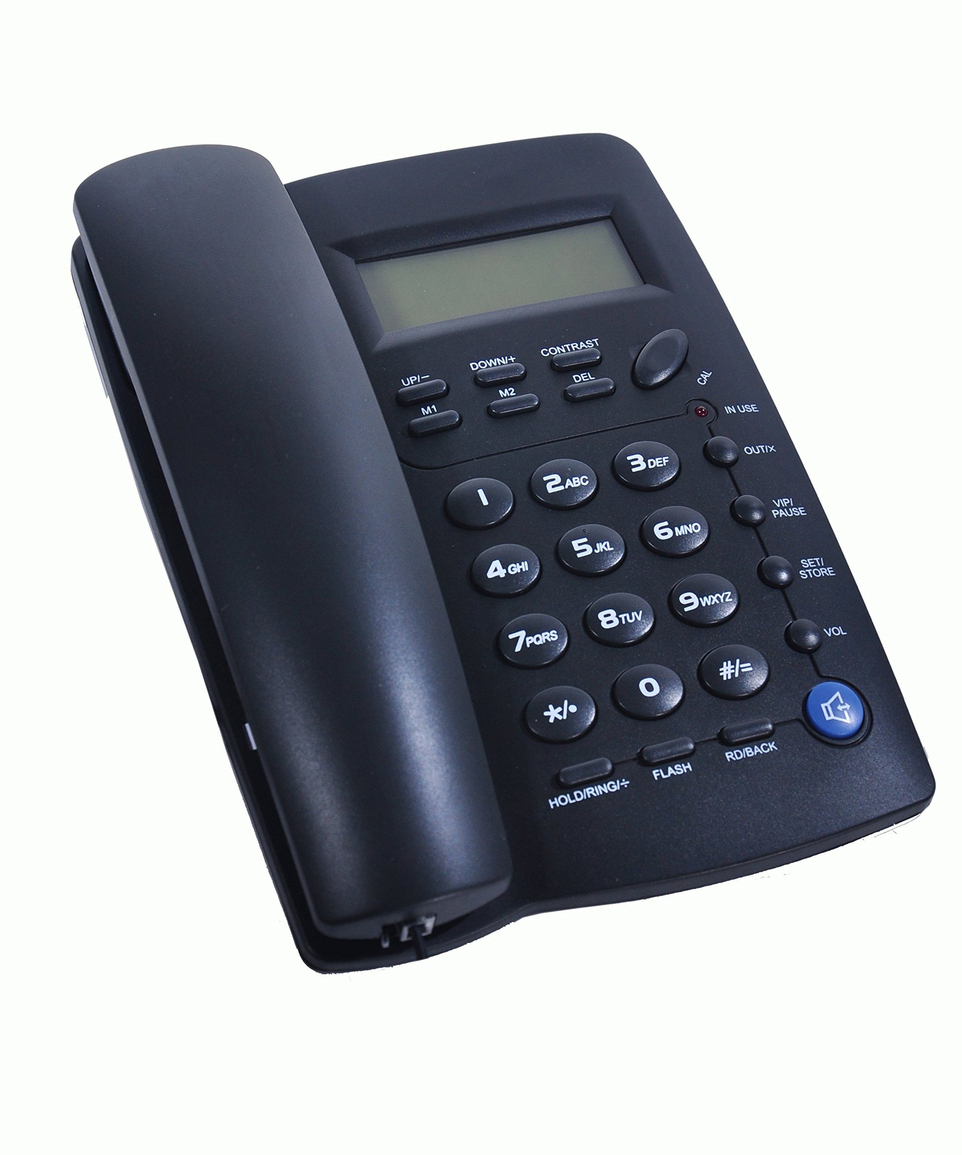 ORNIN Y043 Corded Telephone with Speaker, Display, Basic Calculater and Caller ID, Black