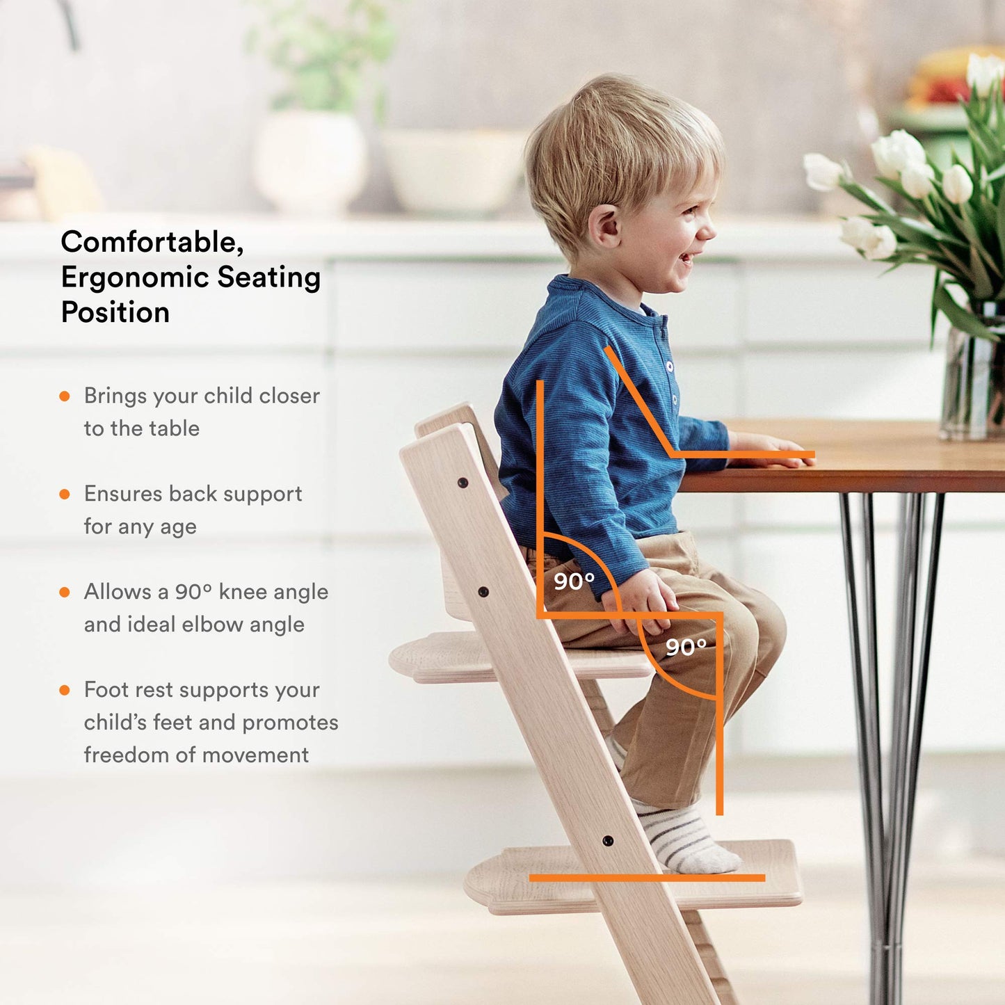 Silla Tripp Trapp de Stokke, Silla ajustable, evolutiva para recién nacidos, niños y adultos - Práctica, cómoda y ergonómica - Diseño atemporal (Fresno Natural)