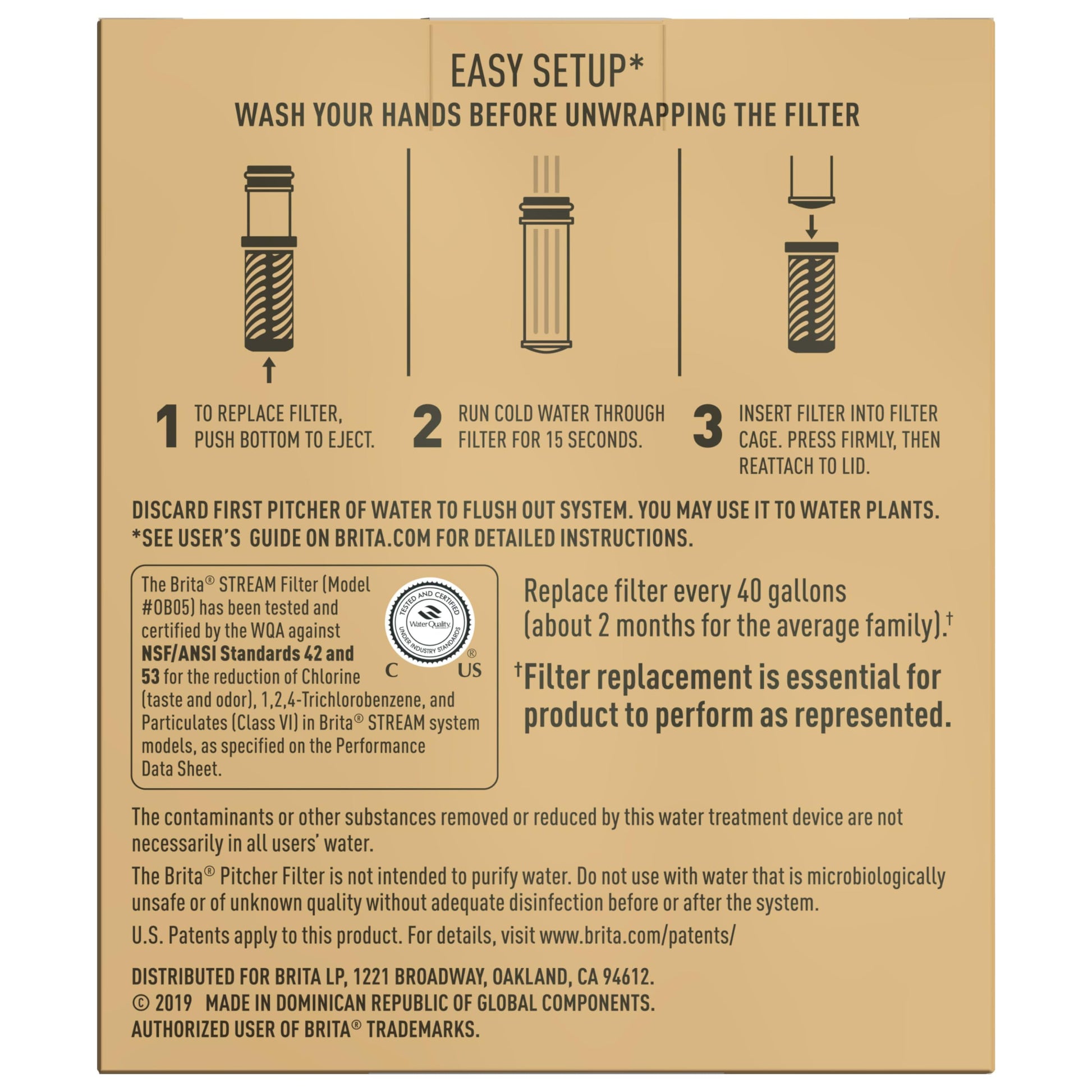 Filtro de Agua BRITA Stream Transparente con Tecnología Libre de BPA