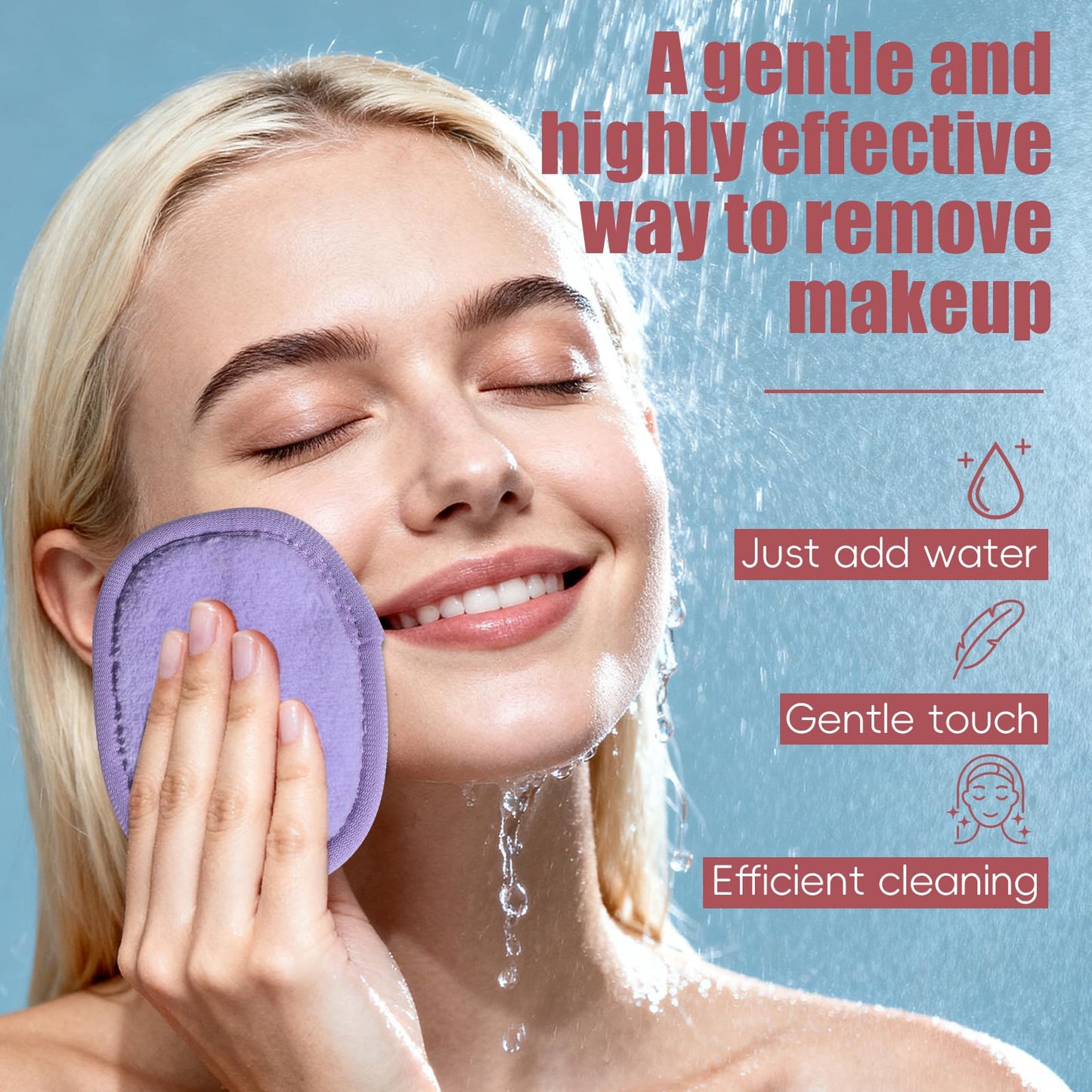 BS-MALL Paños desmaquillantes suaves (paquete de 10): paños desmaquillantes reutilizables para la limpieza facial diaria, tamaño de viaje, toallas y discos exfoliantes multifuncionales de secado rápid