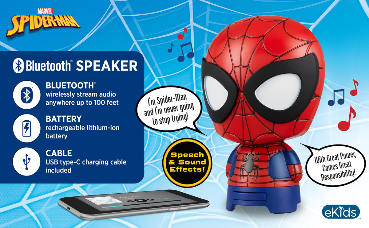 Altavoz Bluetooth eKids Spiderman Portátil Recargable