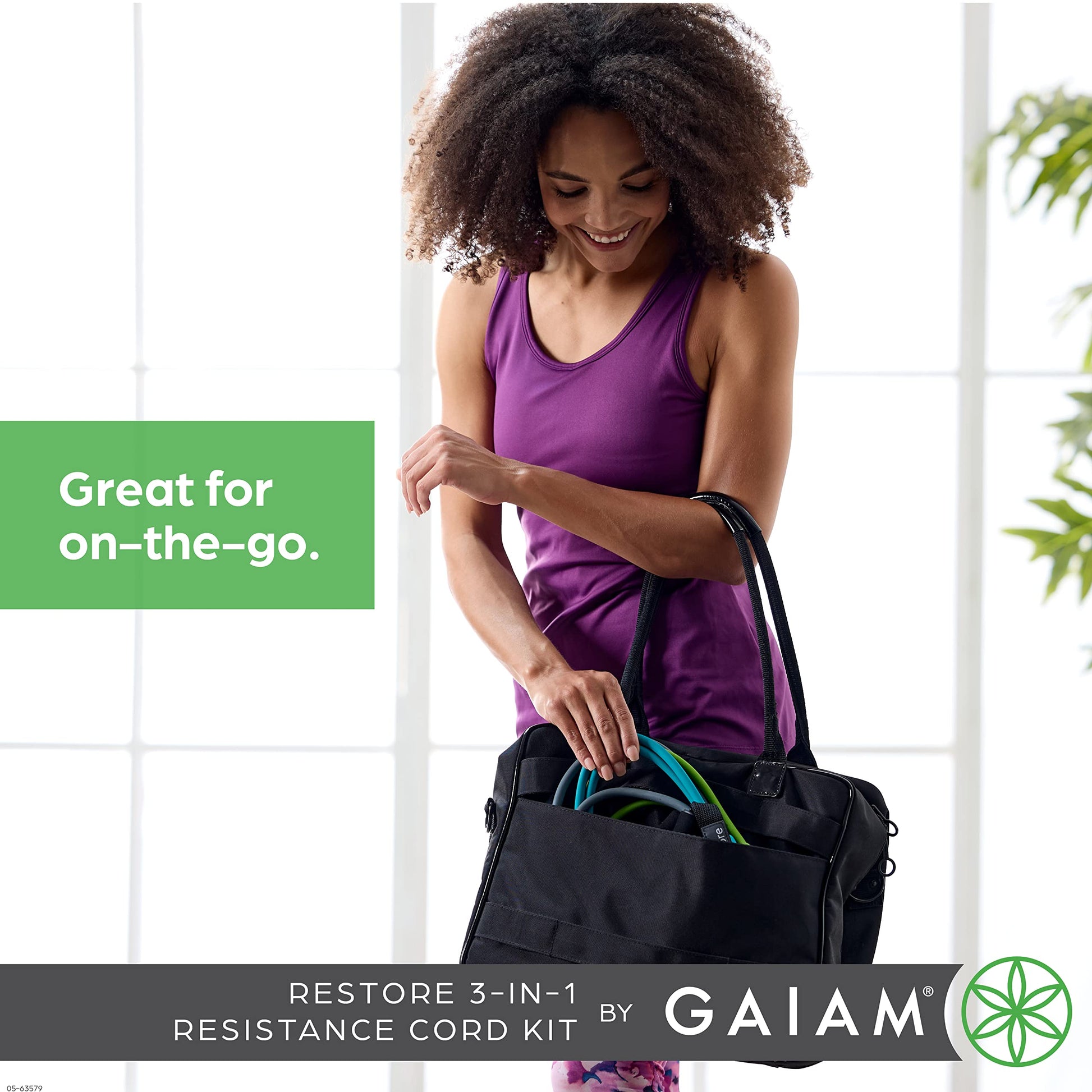 Gaiam - Kit de Banda de Resistencia 3 en 1 con Asas de Agarre cómodo y Bandas de Fuerza Intercambiables para Entrenamiento de Alta Intensidad