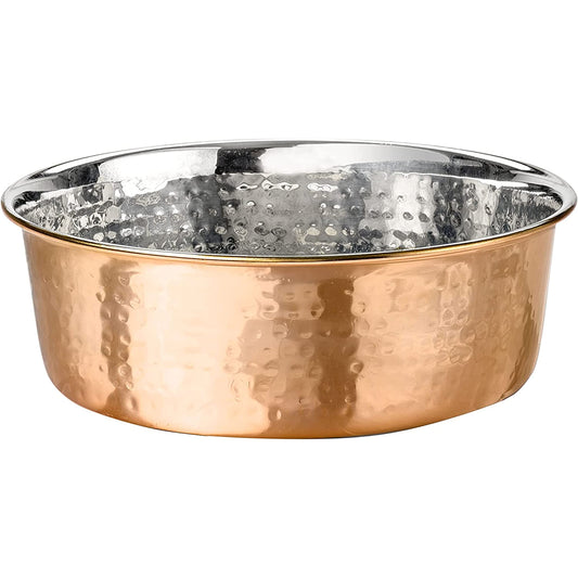 Plato para Mascotas Neater Pet Brands Acabado Martillado Cobre Estilo Deluxe de Lujo Tamaño Grande