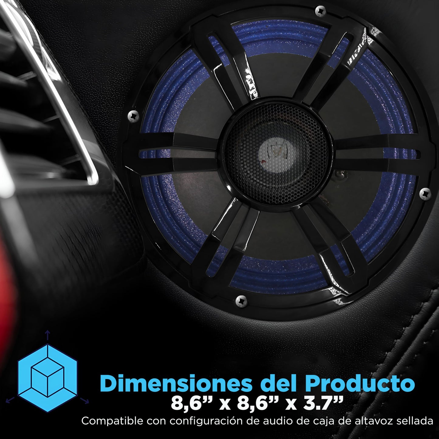 Pyle Bocina Subwoofer de 8 Pulgadas SVC, 250 Watts, 4 Ohms, Componente de Bajos para Carro y Camioneta, Cono de Papel con Borde de Tela, Diseñado para Aplicaciones de Audio Personalizadas